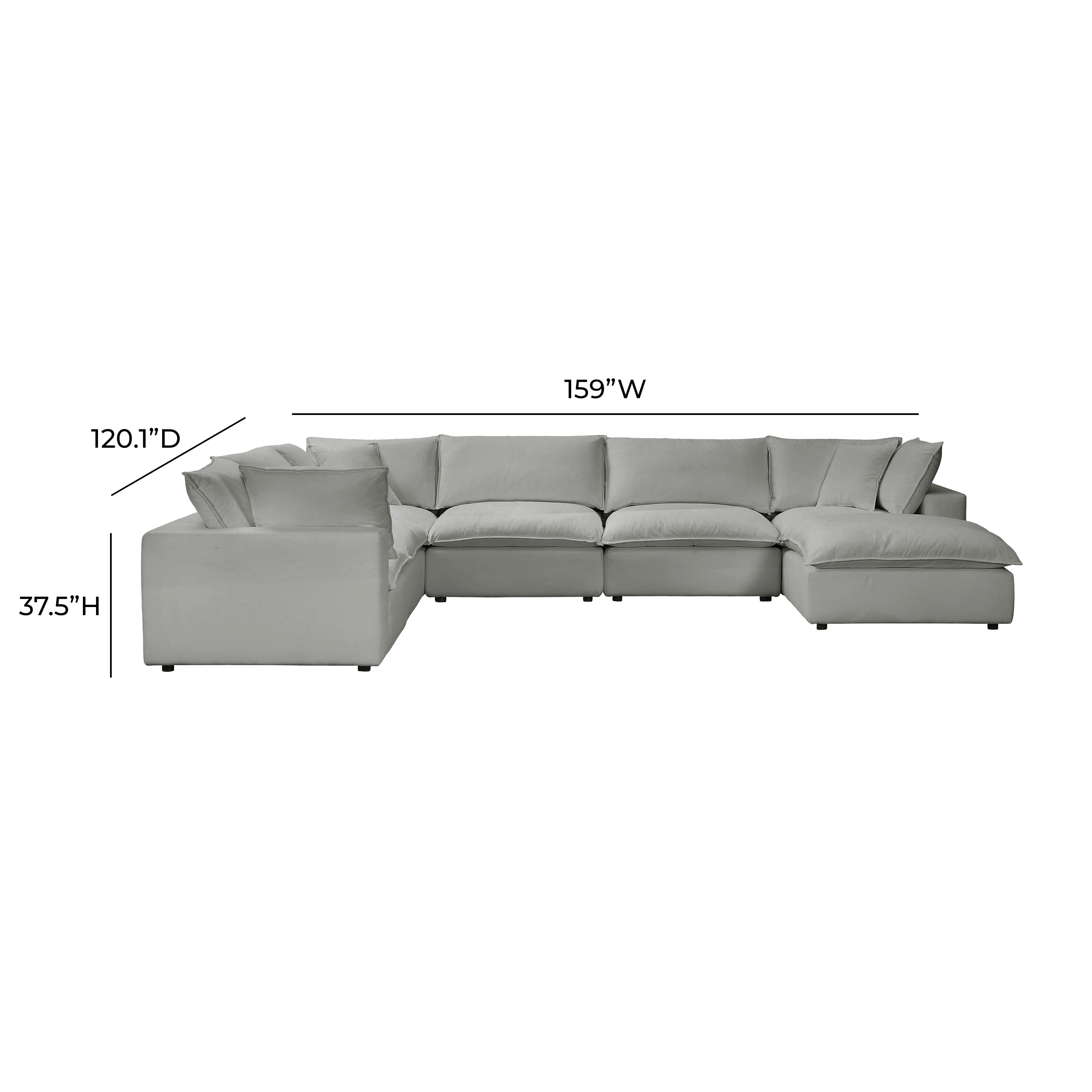 Cali 7-Piece Performance Fabric Modular Large Chaise Sectional