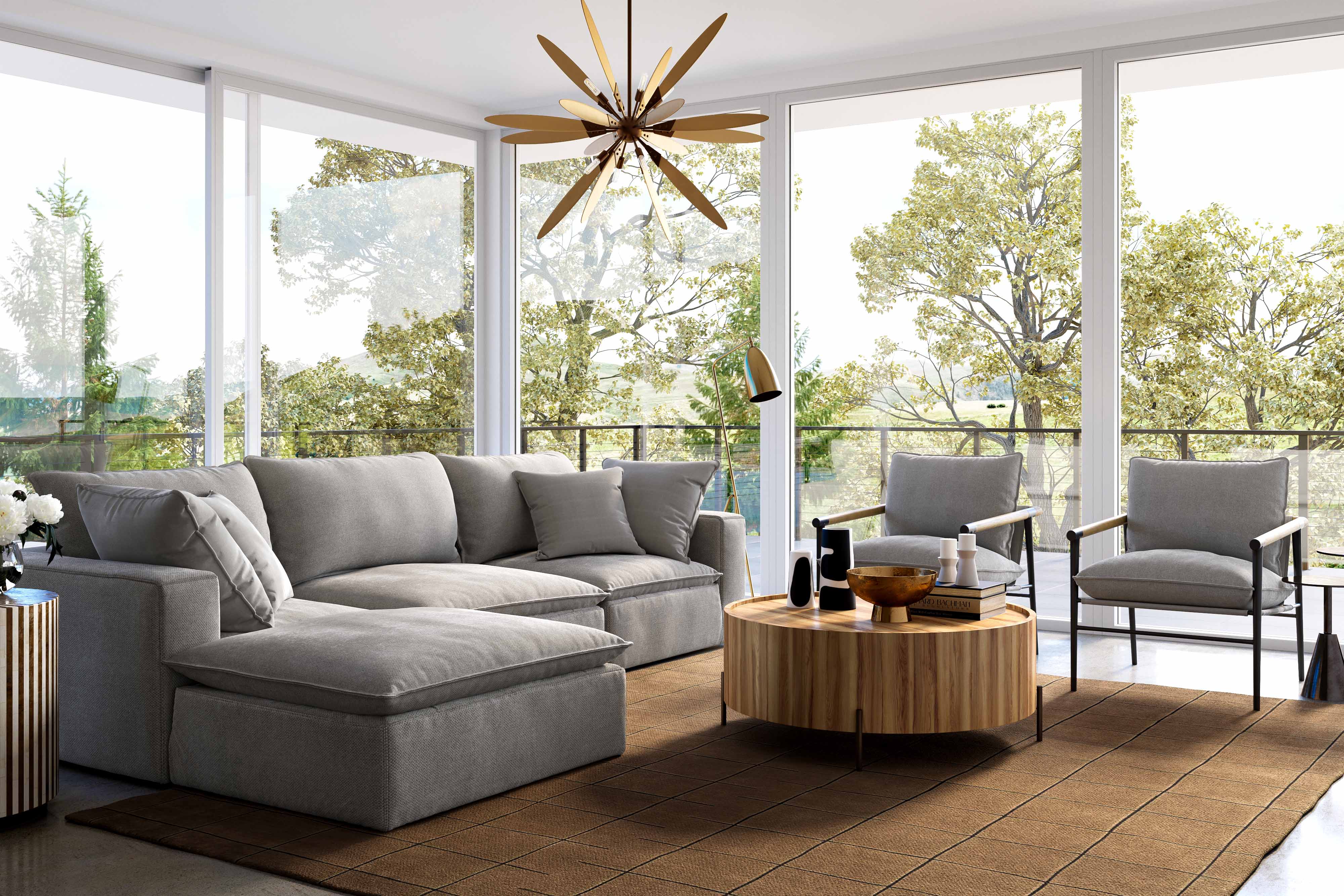 Cali 4-Piece Performance Fabric Modular Sectional