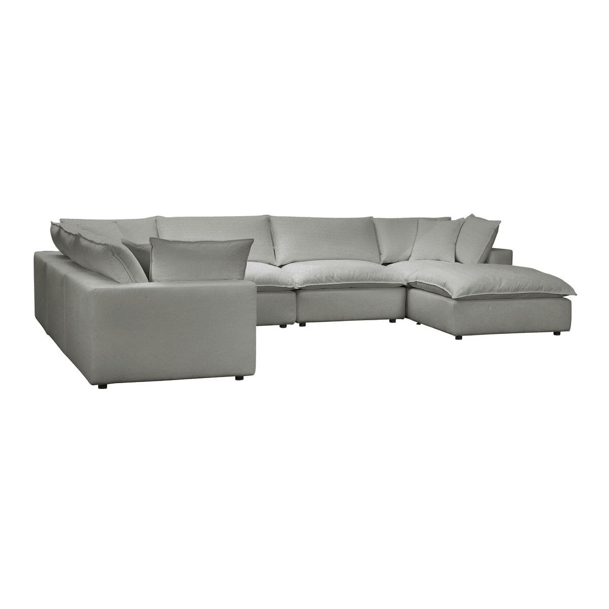 Cali Slate Performance Fabric Modular Large Chaise Sectional