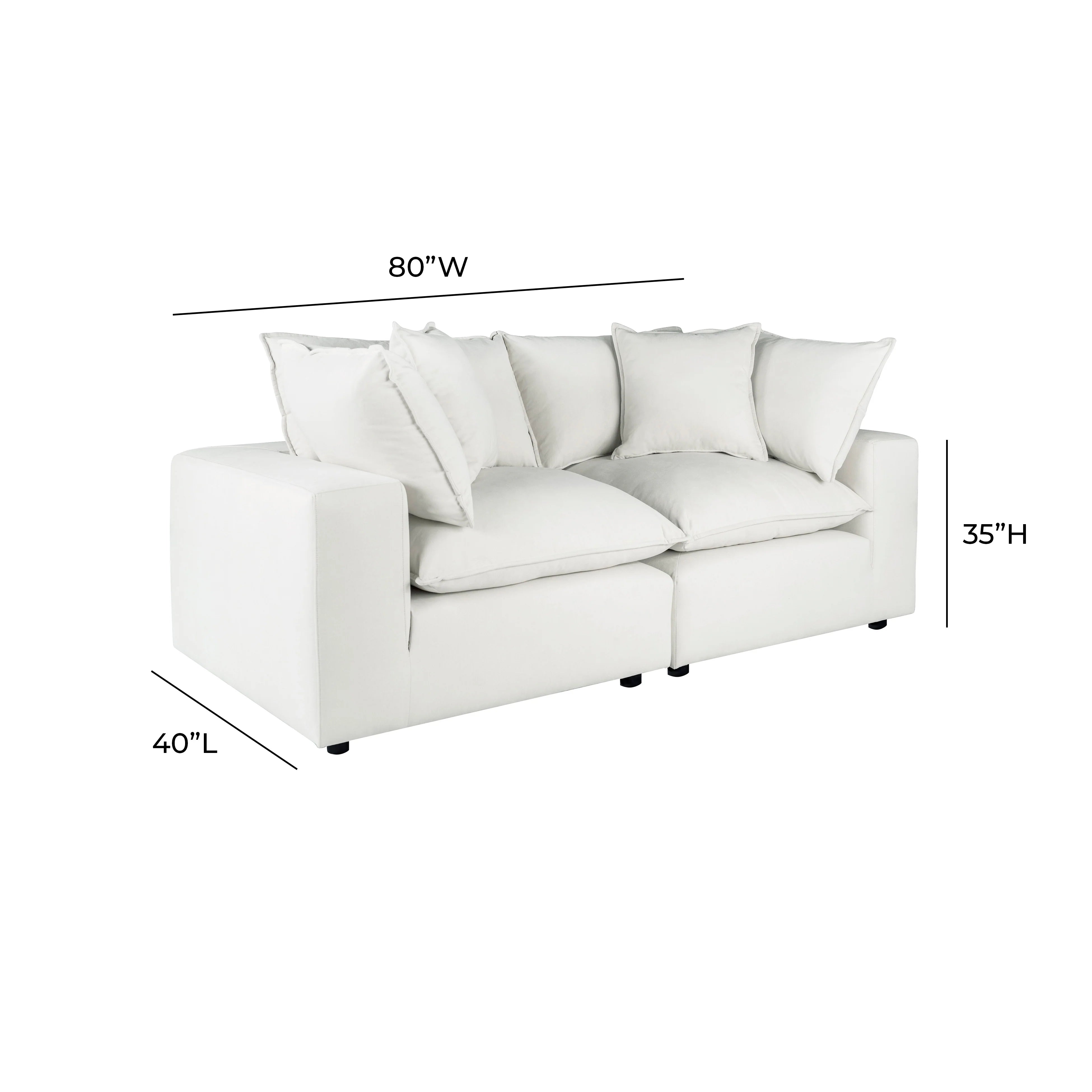 Cali 80" Performance Fabric Modular Loveseat
