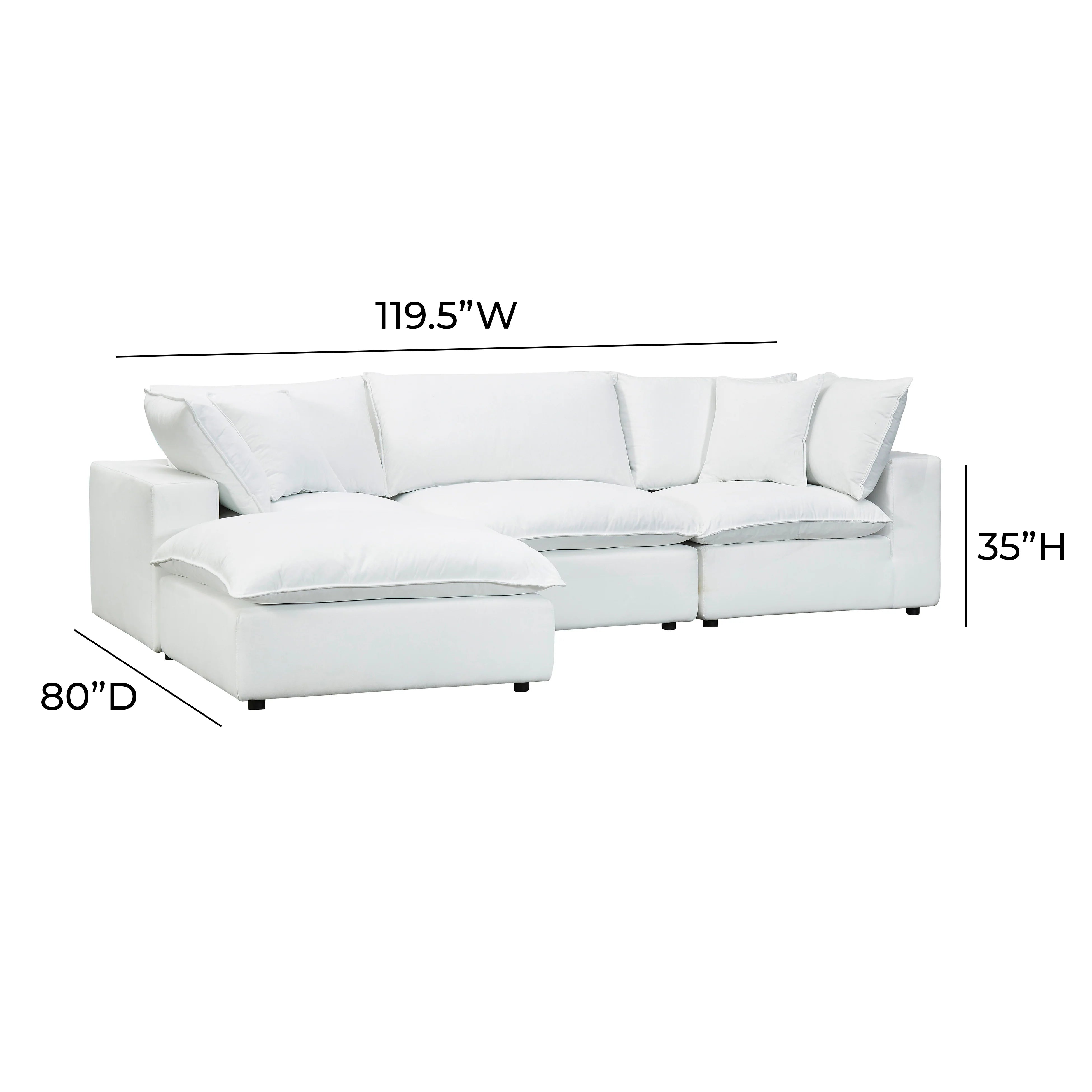 Cali 4-Piece Performance Fabric Modular Sectional