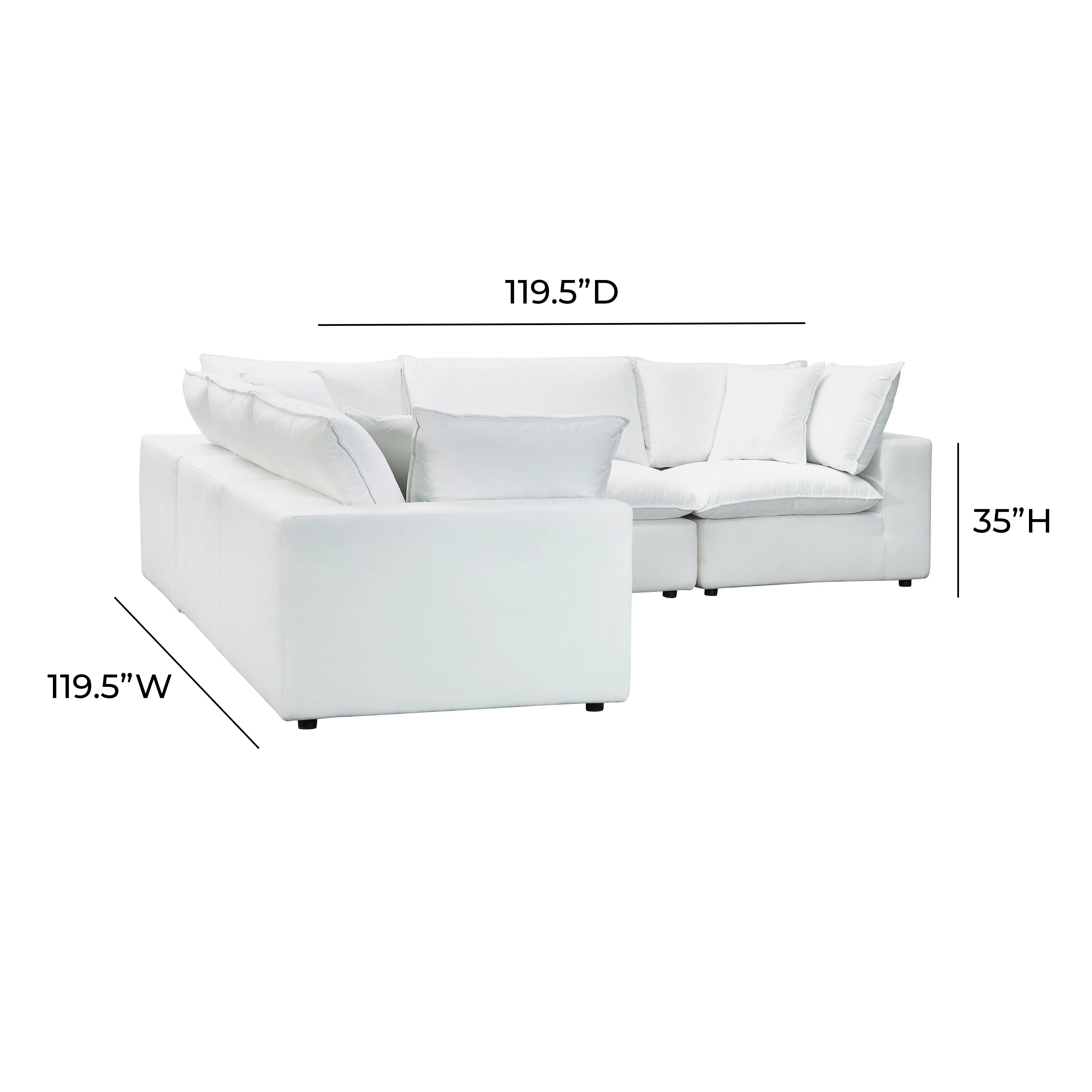 Cali 5-Piece Performance Fabric Modular L-Sectional