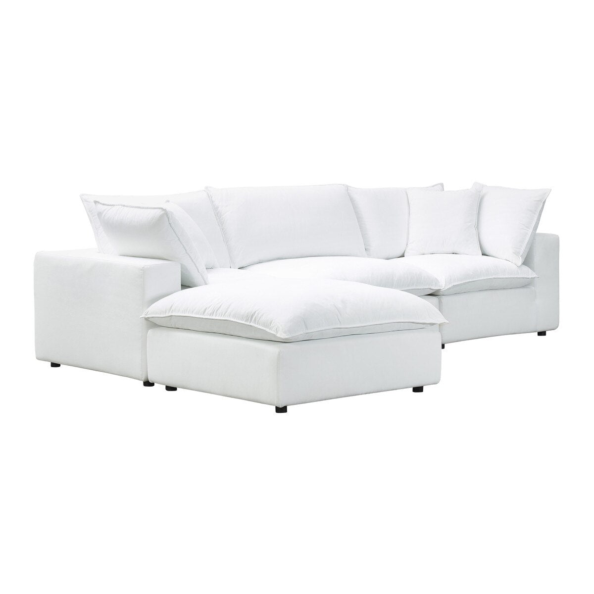 Cali Pearl Performance Fabric Modular 4 Piece Sectional