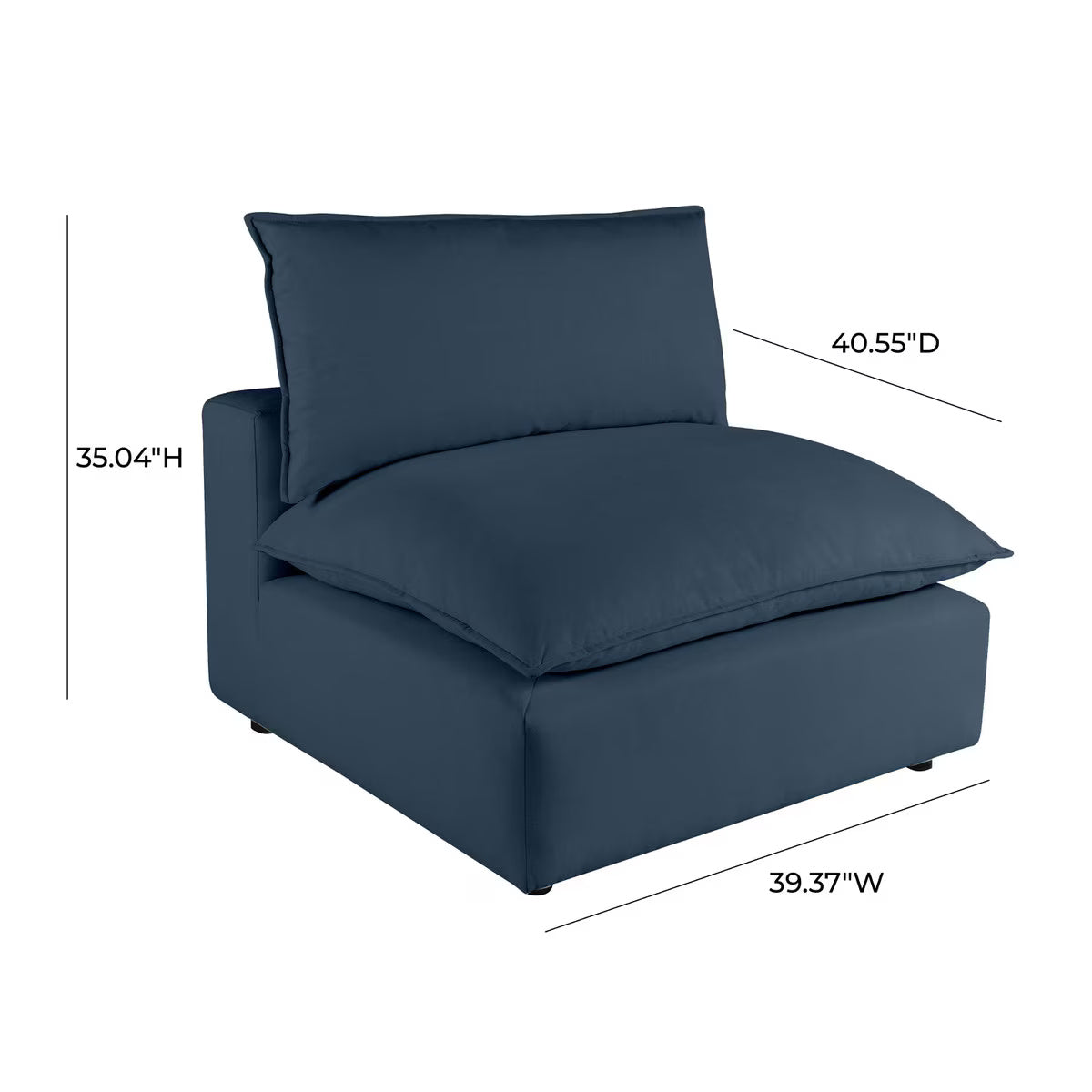 Cali Navy Performance Fabric Armless Chair