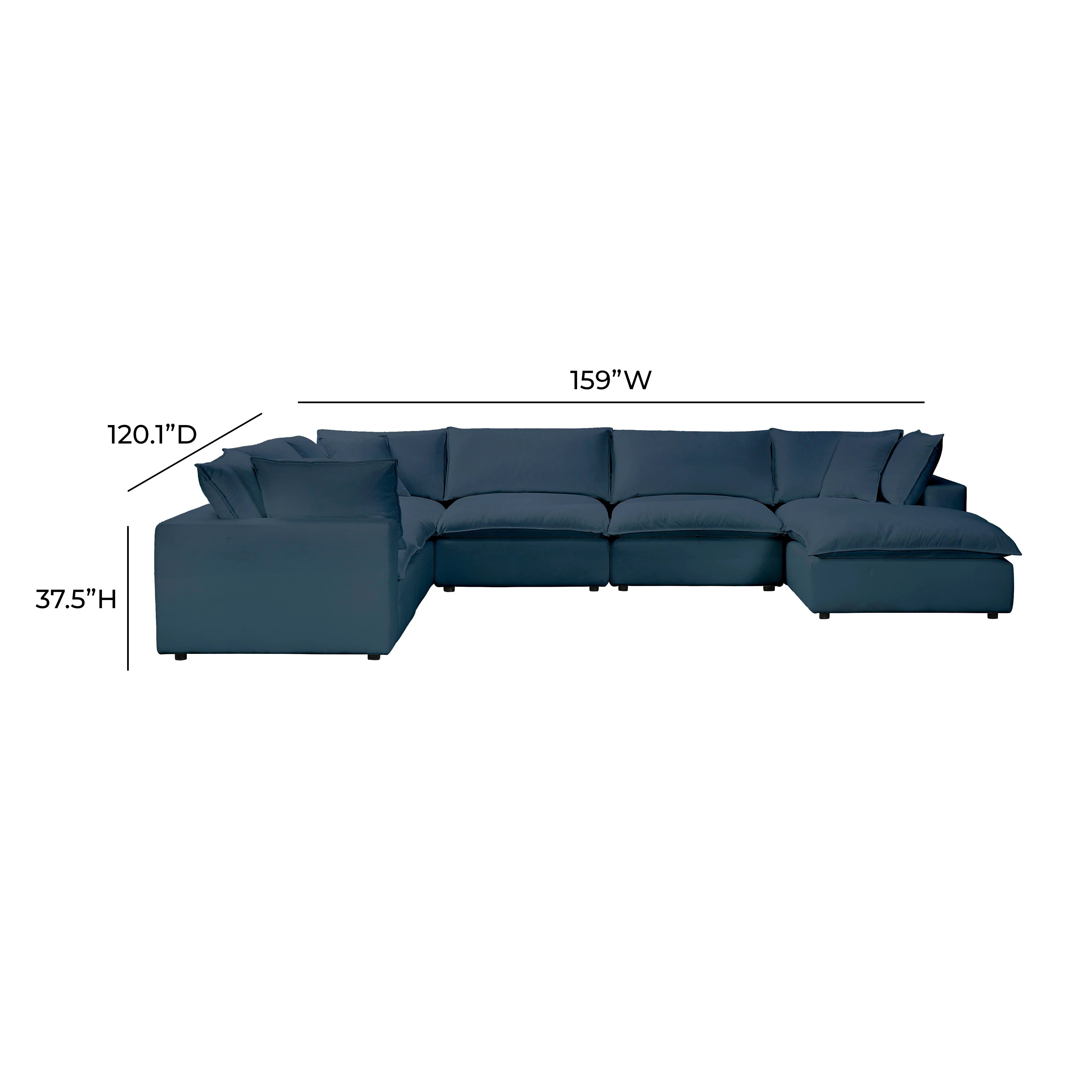 Cali 7-Piece Performance Fabric Modular Large Chaise Sectional