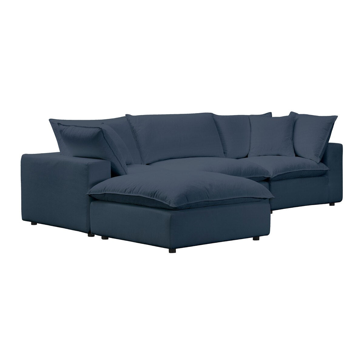 Cali Navy Performance Fabric Modular 4 Piece Sectional