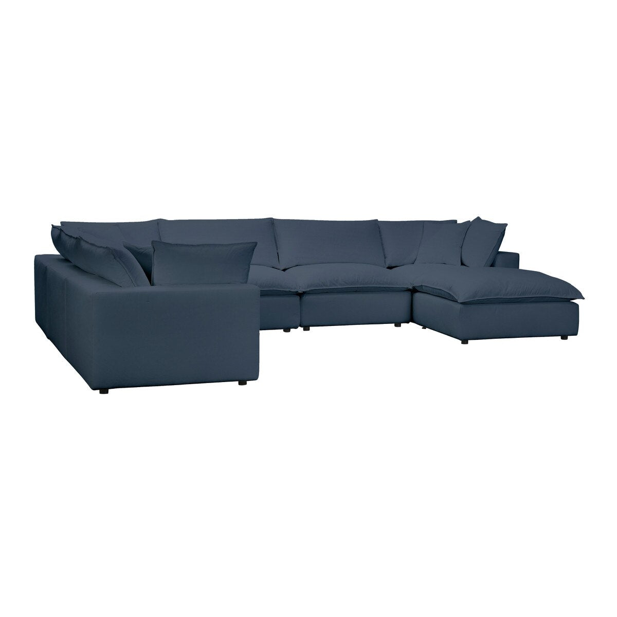 Cali Navy Performance Fabric Modular Large Chaise Sectional