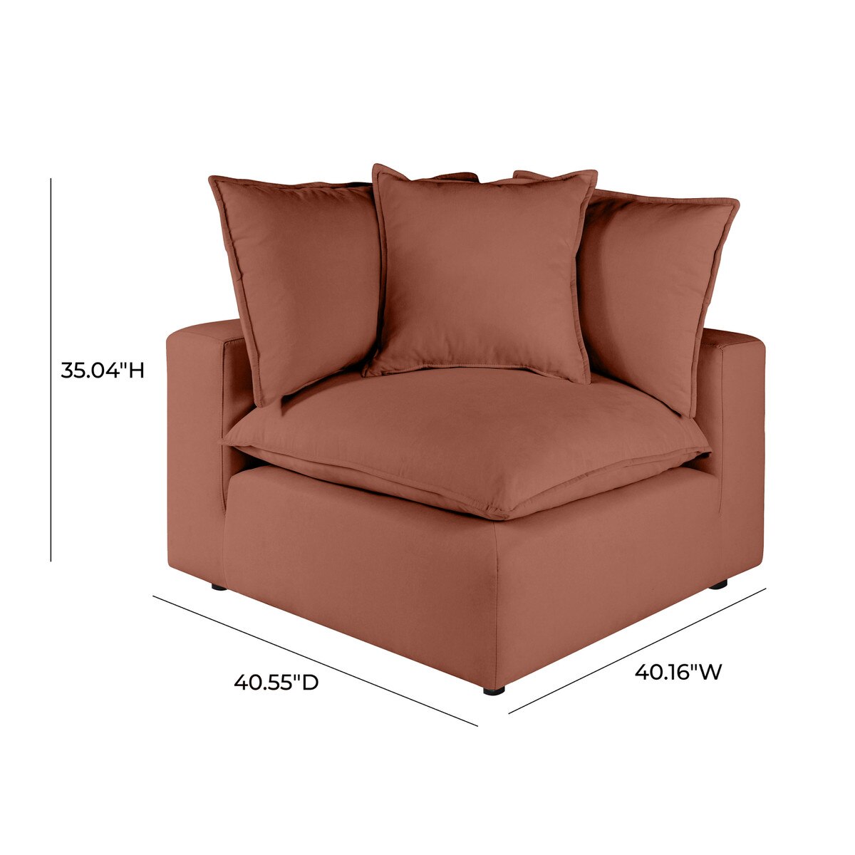 Cali Rust Performance Fabric Corner Chair