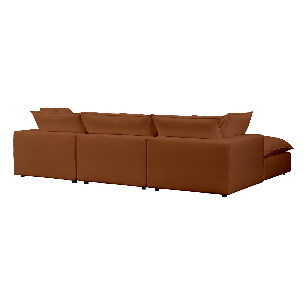 Cali Rust Performance Fabric Modular 4 Piece Sectional