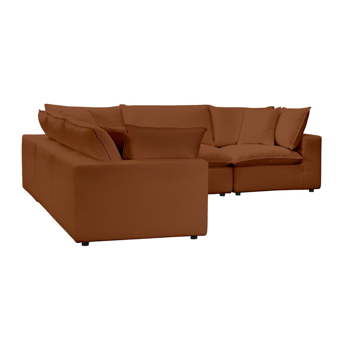 Cali Rust Performance Fabric Modular L-Sectional