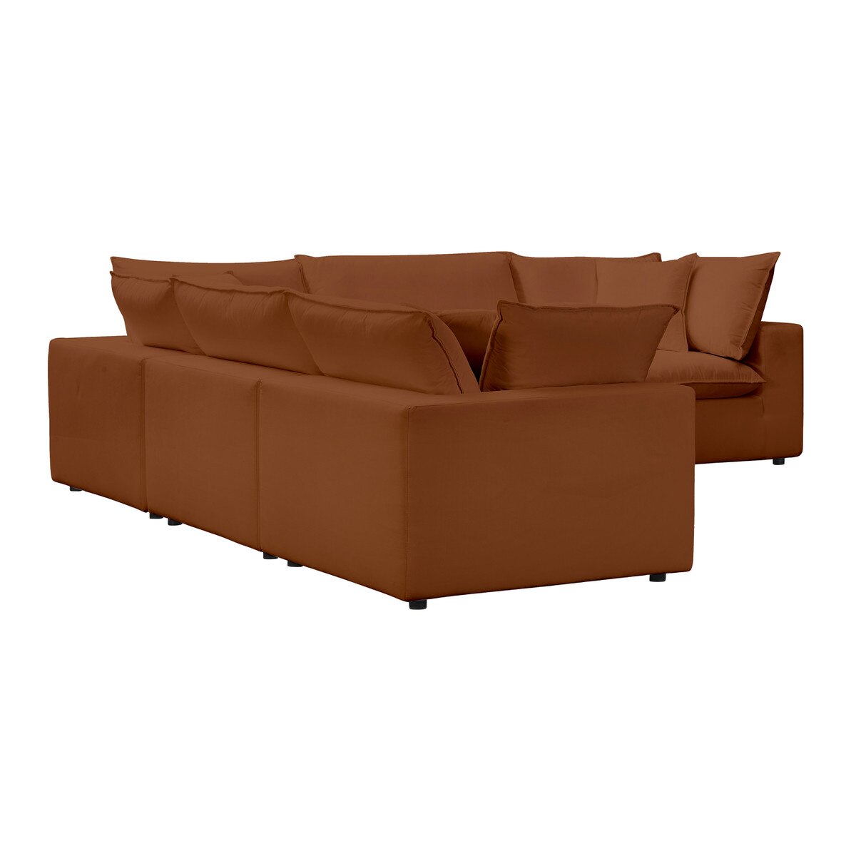 Cali Rust Performance Fabric Modular L-Sectional