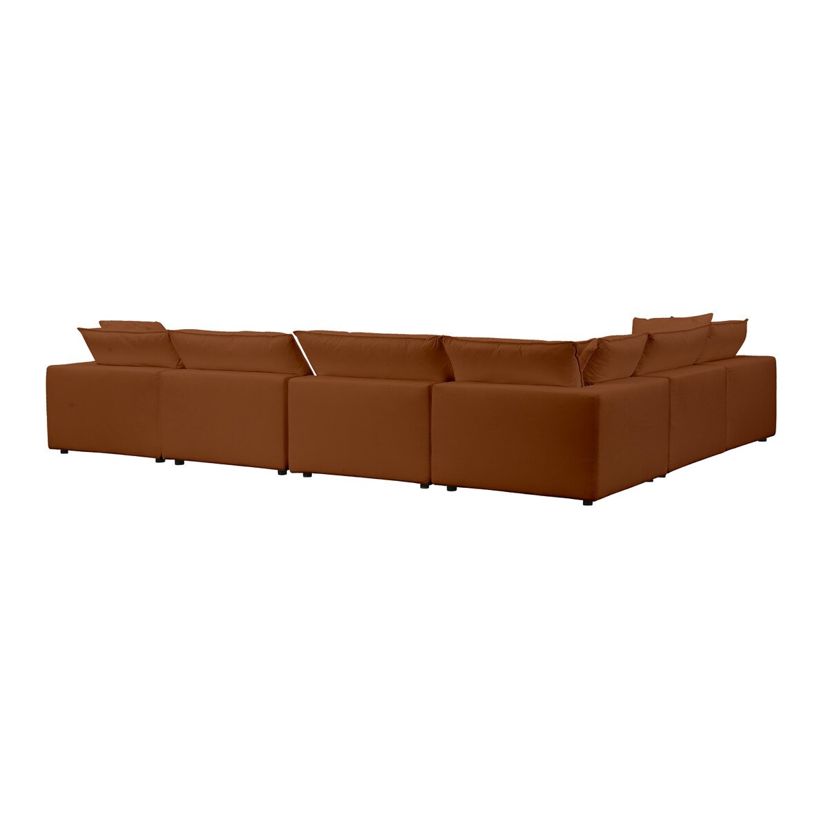 Cali Rust Performance Fabric Modular Large Chaise Sectional