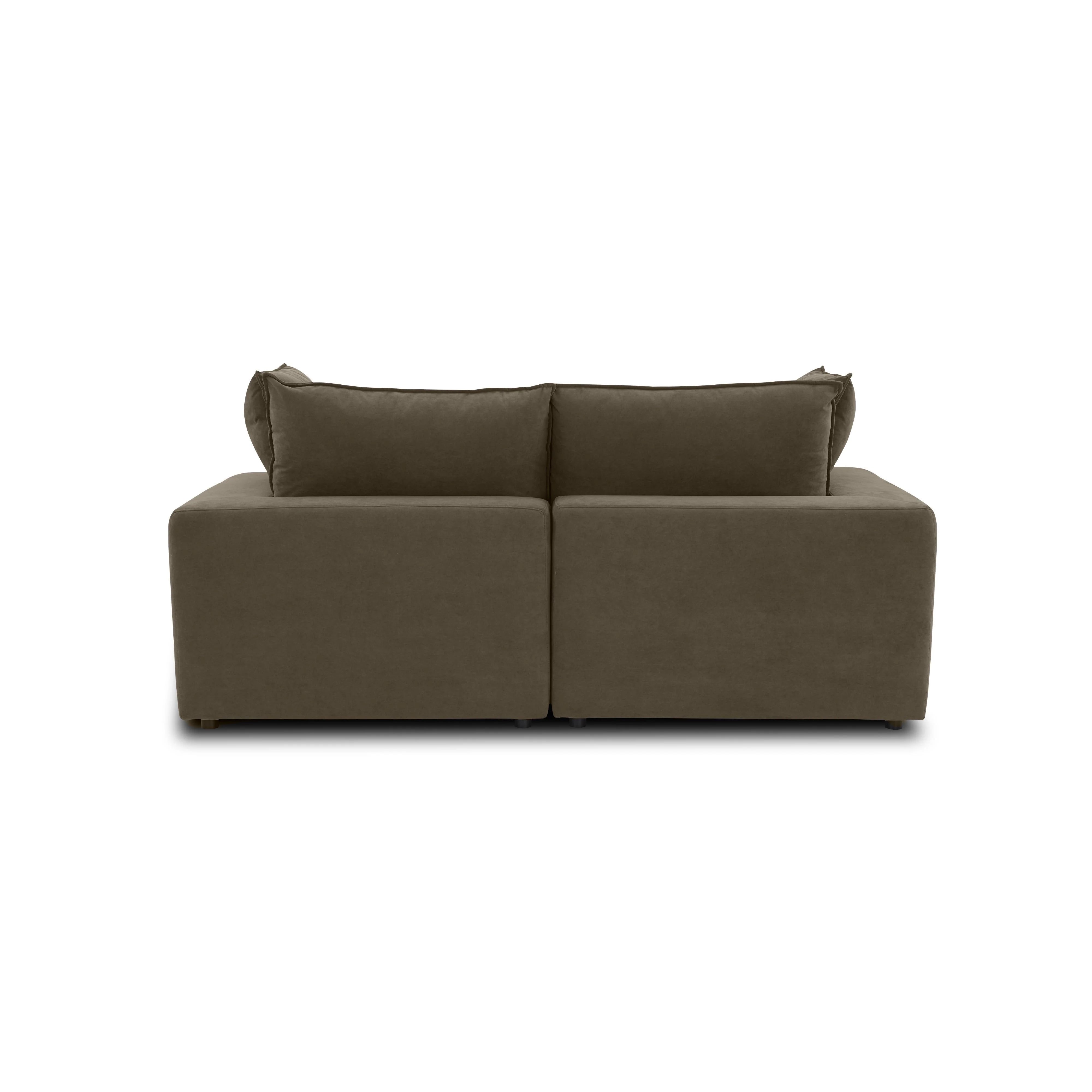 Cali 80" Chocolate Brown Performance Velvet Loveseat