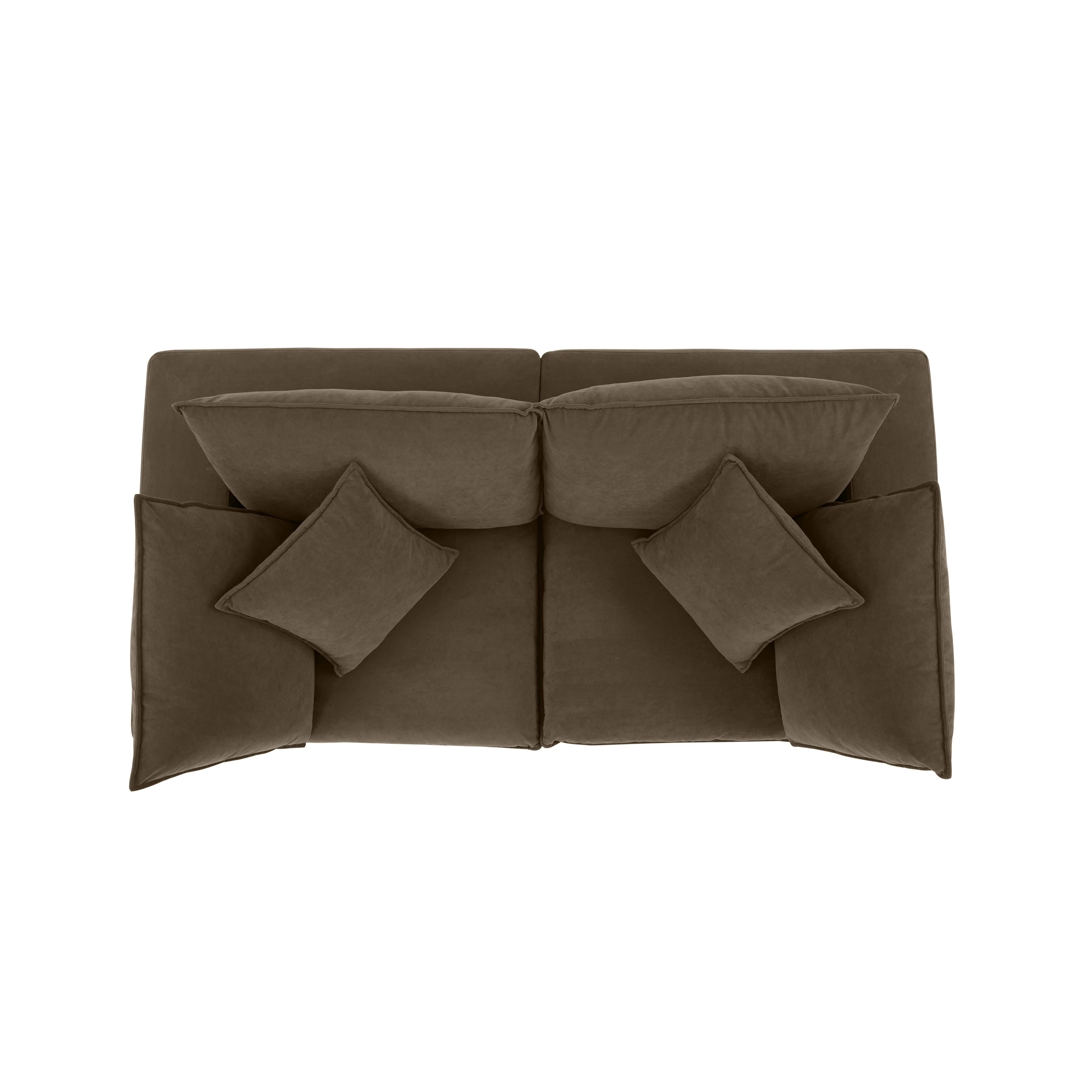 Cali 80" Chocolate Brown Performance Velvet Loveseat