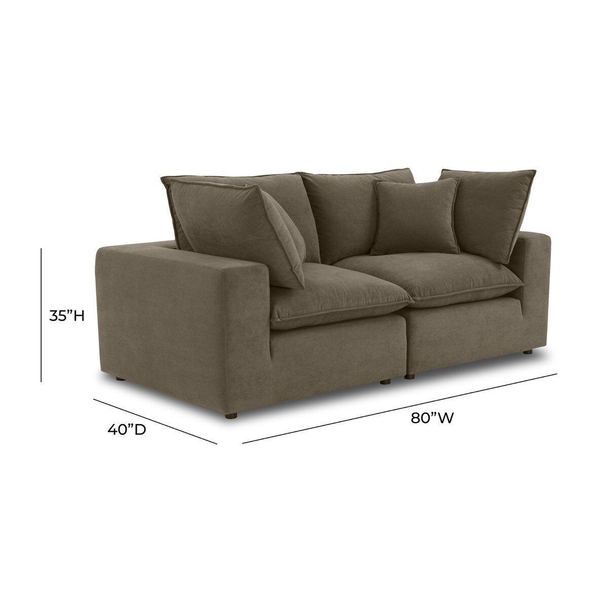 Cali Chocolate Brown Performance Velvet Loveseat