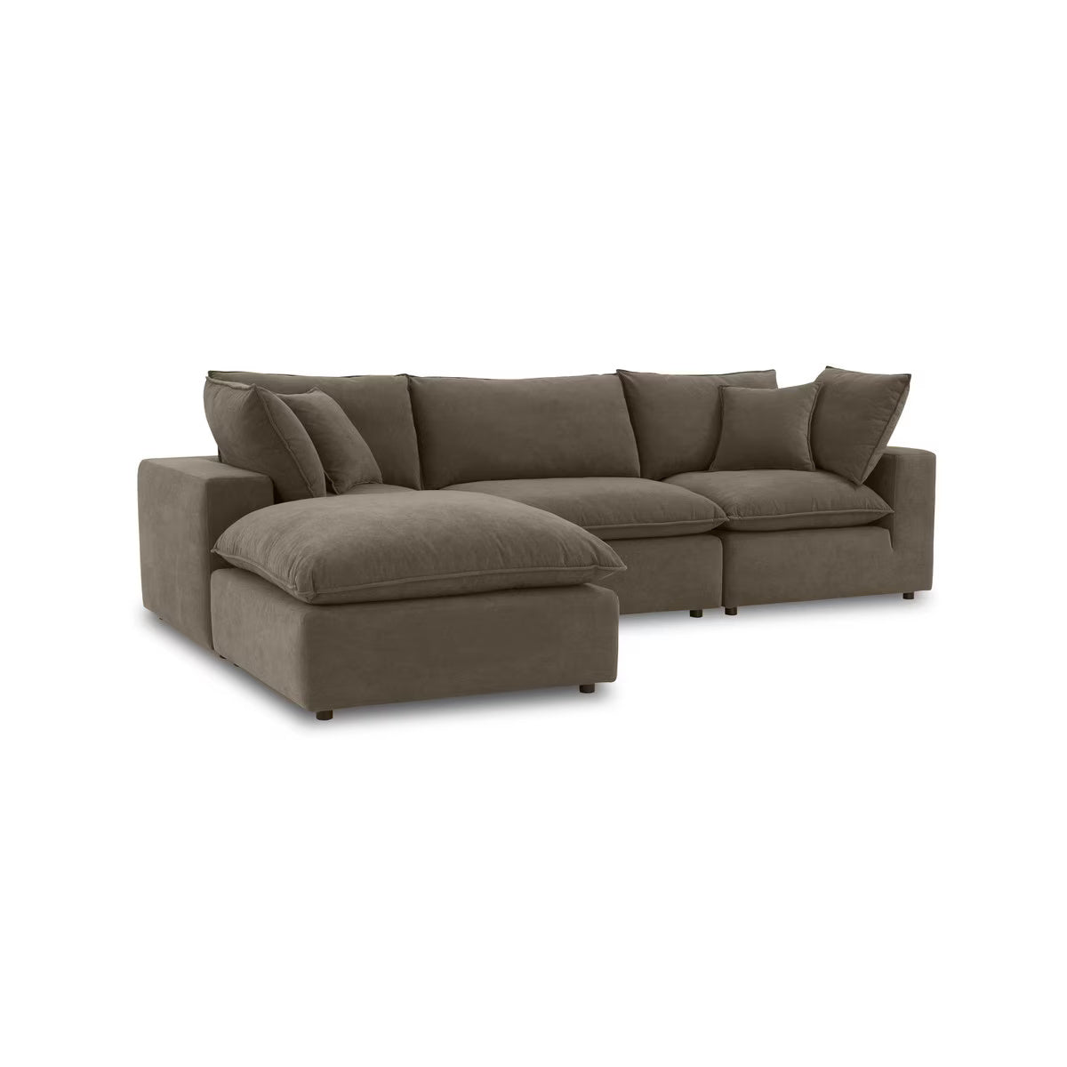 Cali Chocolate Brown Performance Velvet 4 Piece Sectional