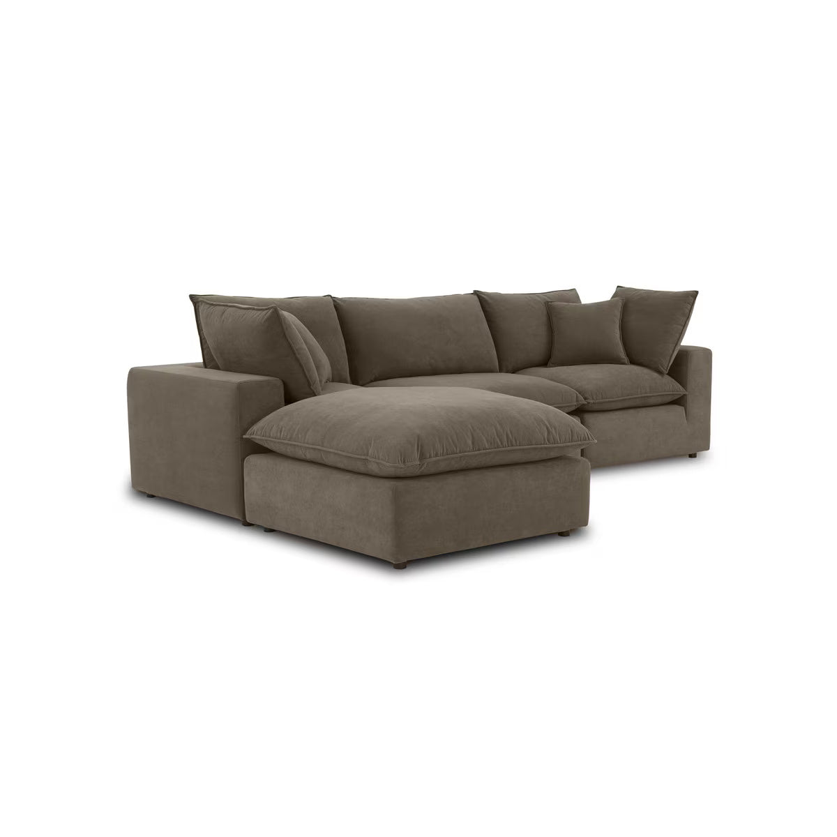 Cali Chocolate Brown Performance Velvet 4 Piece Sectional