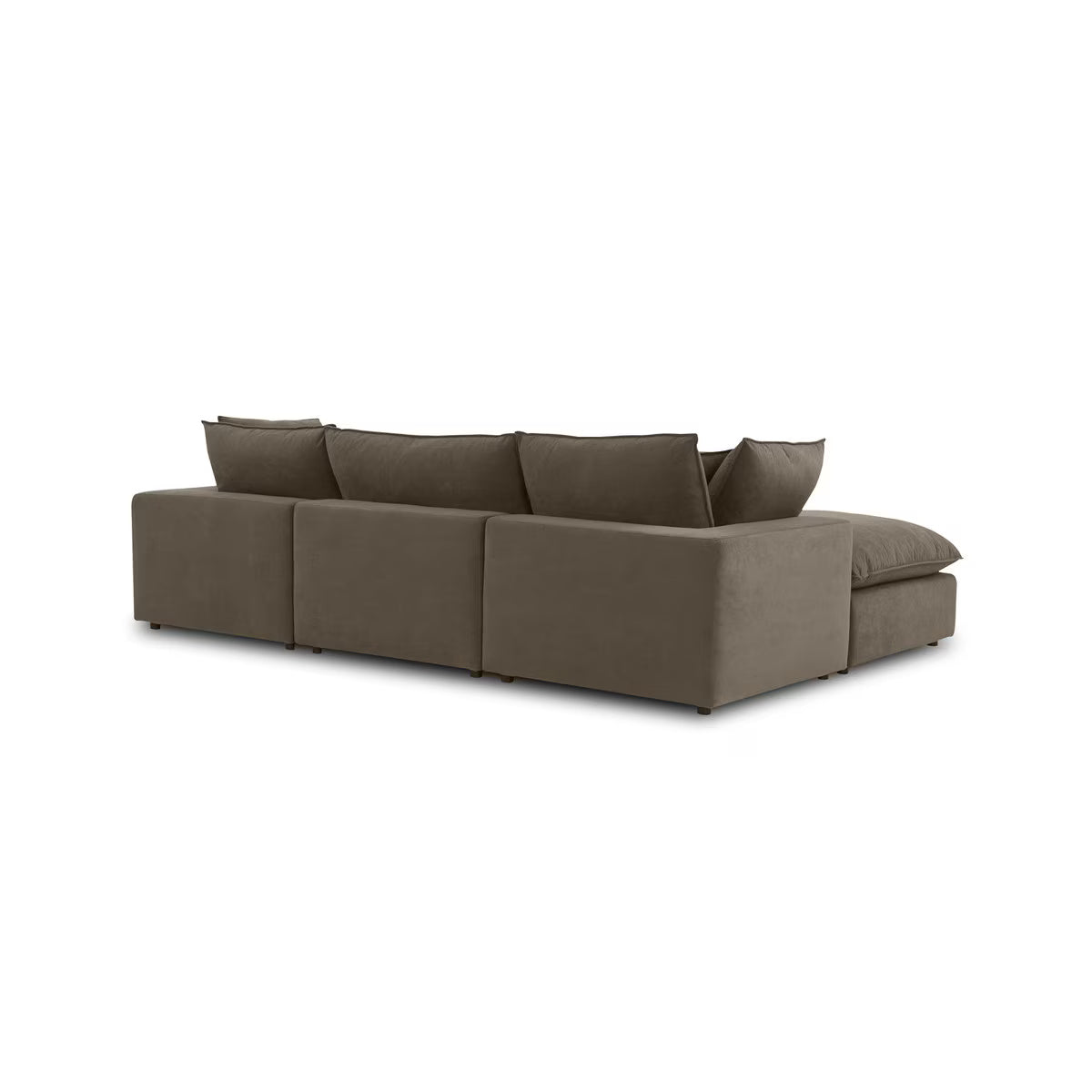 Cali Chocolate Brown Performance Velvet 4 Piece Sectional