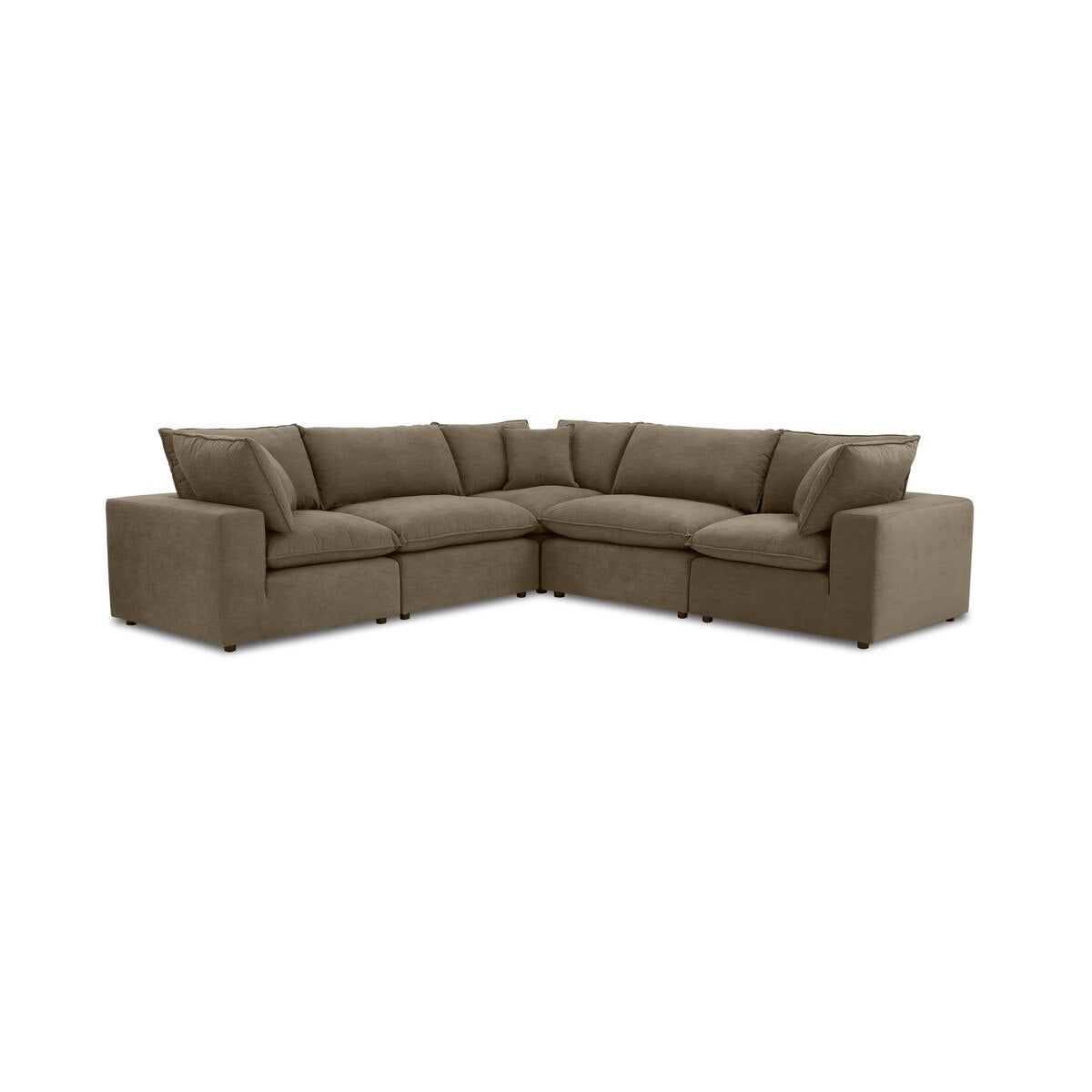 Cali Chocolate Brown Performance Velvet L-Sectional