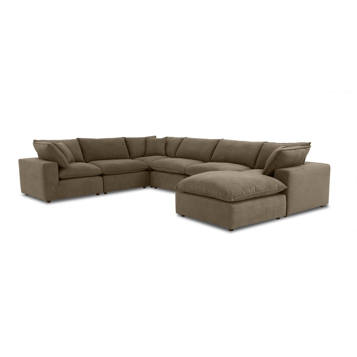 Cali Chocolate Brown Performance Velvet Large Chaise Sectional