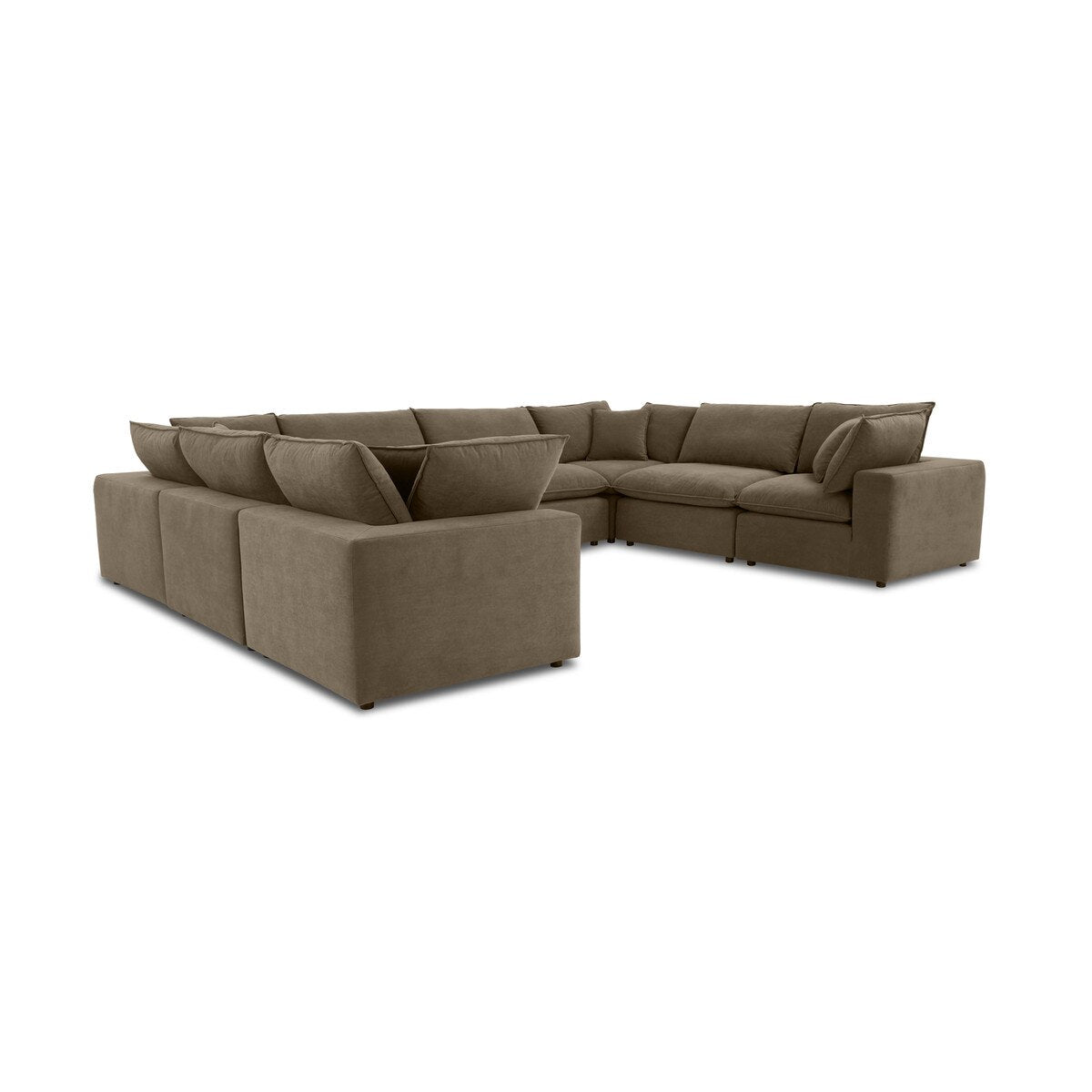 Cali Chocolate Brown Performance Velvet Modular U-Sofa Sectional