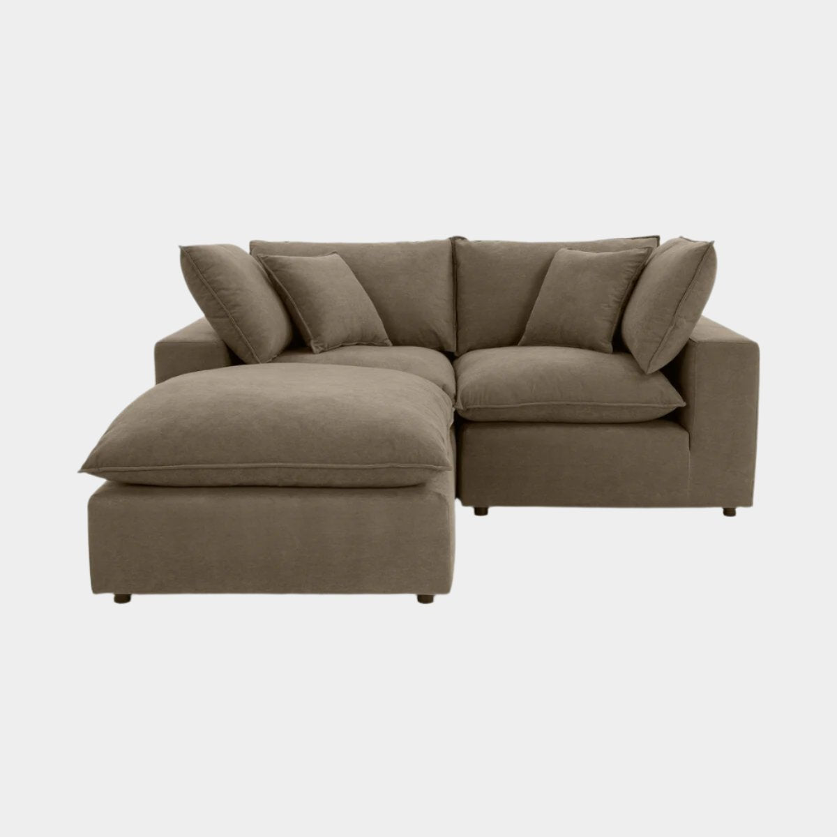 Cali Chocolate Brown Performance Velvet Small Modular Sectional