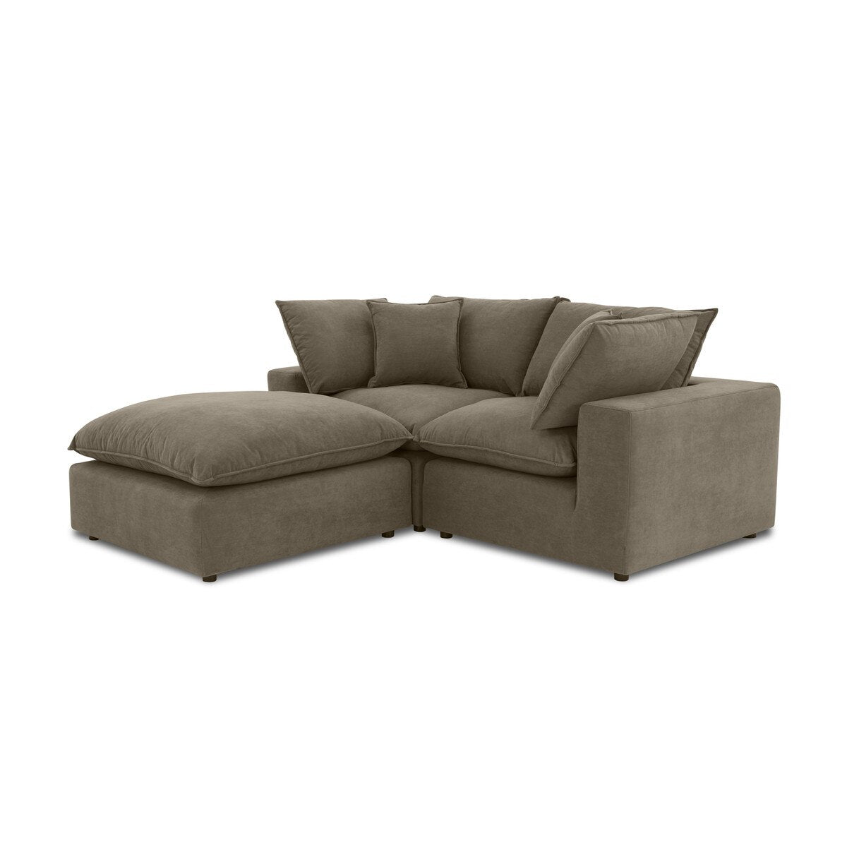 Cali Chocolate Brown Performance Velvet Small Modular Sectional