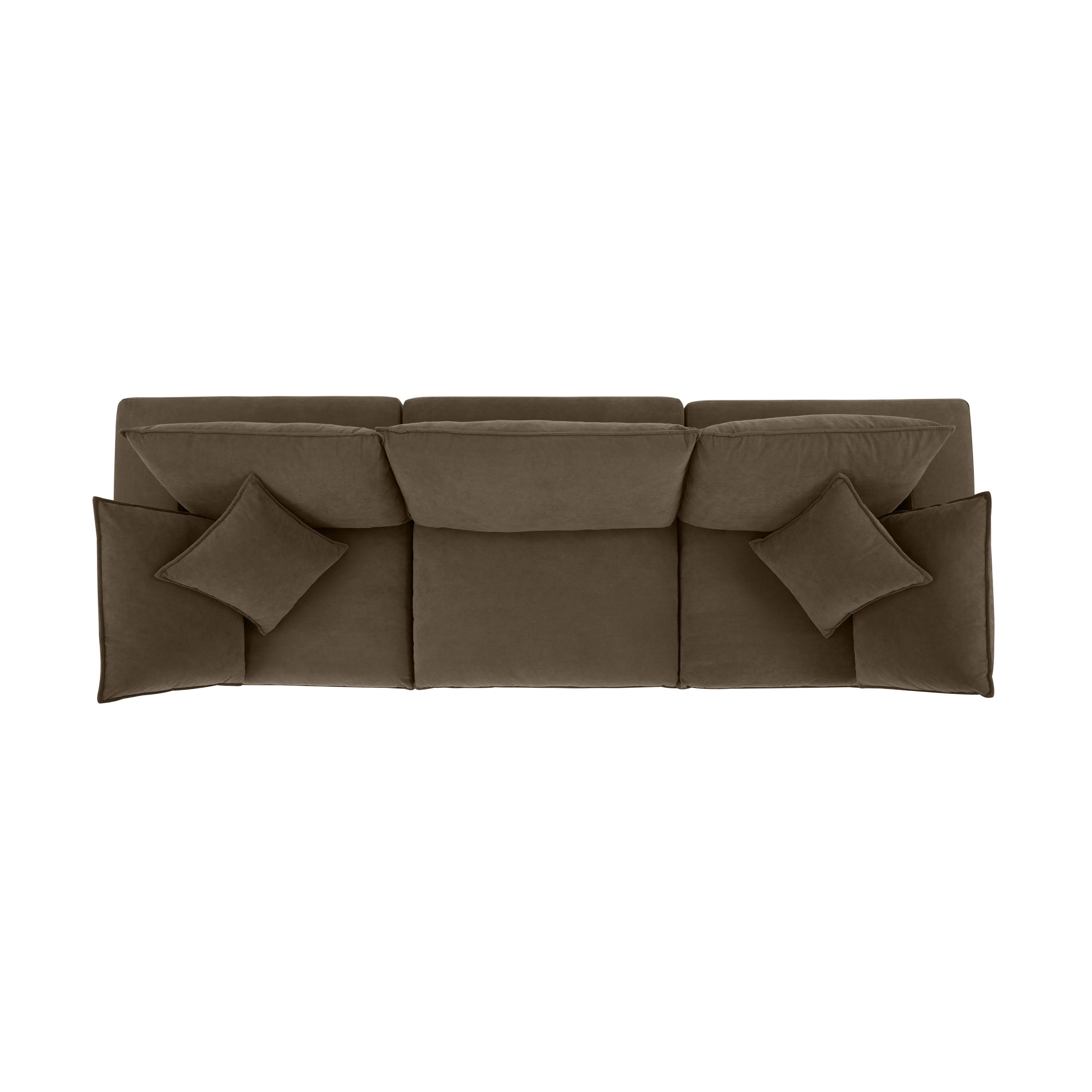 Canapé modulaire Cali en velours marron chocolat