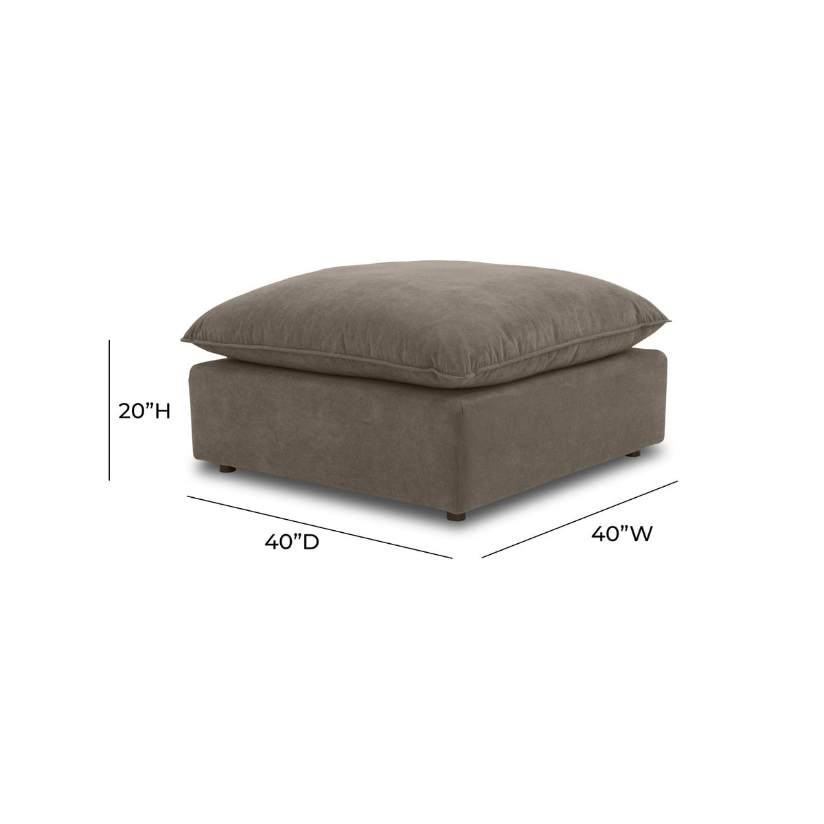 Cali Chocolate Brown Performance Velvet Ottoman