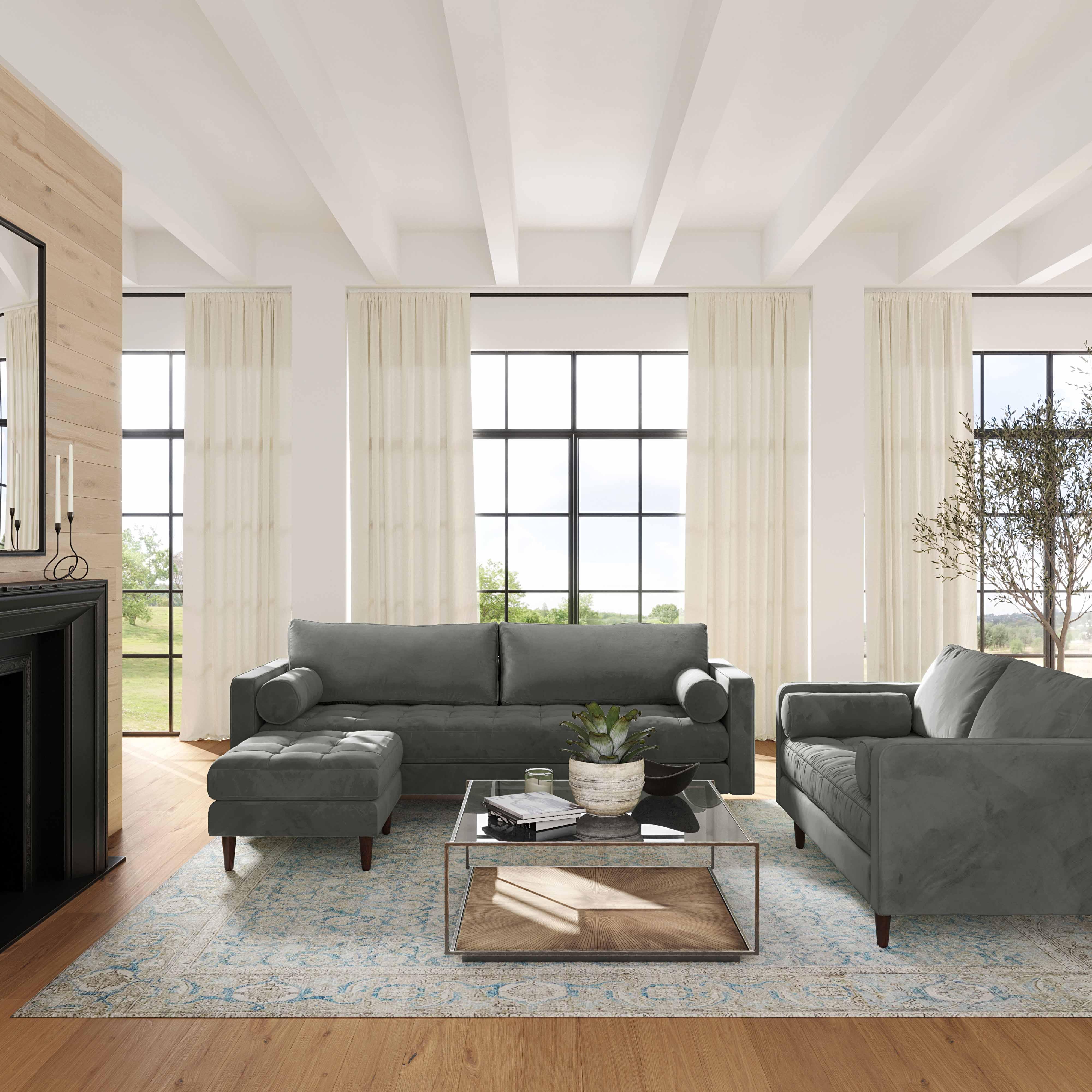 Cave 2-Piece Performance Velvet Sectional