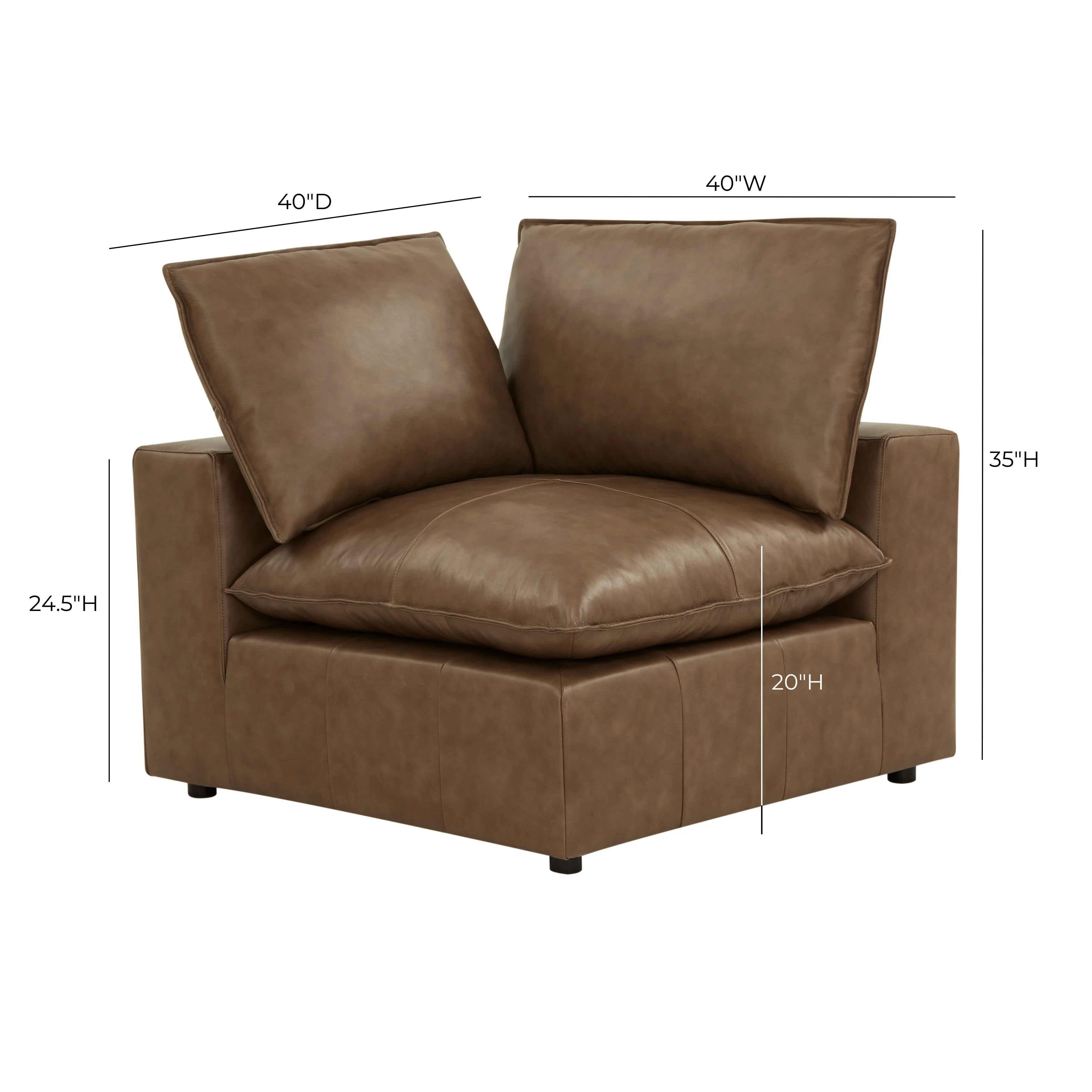 Cali Brown Leather Modular Corner Chair