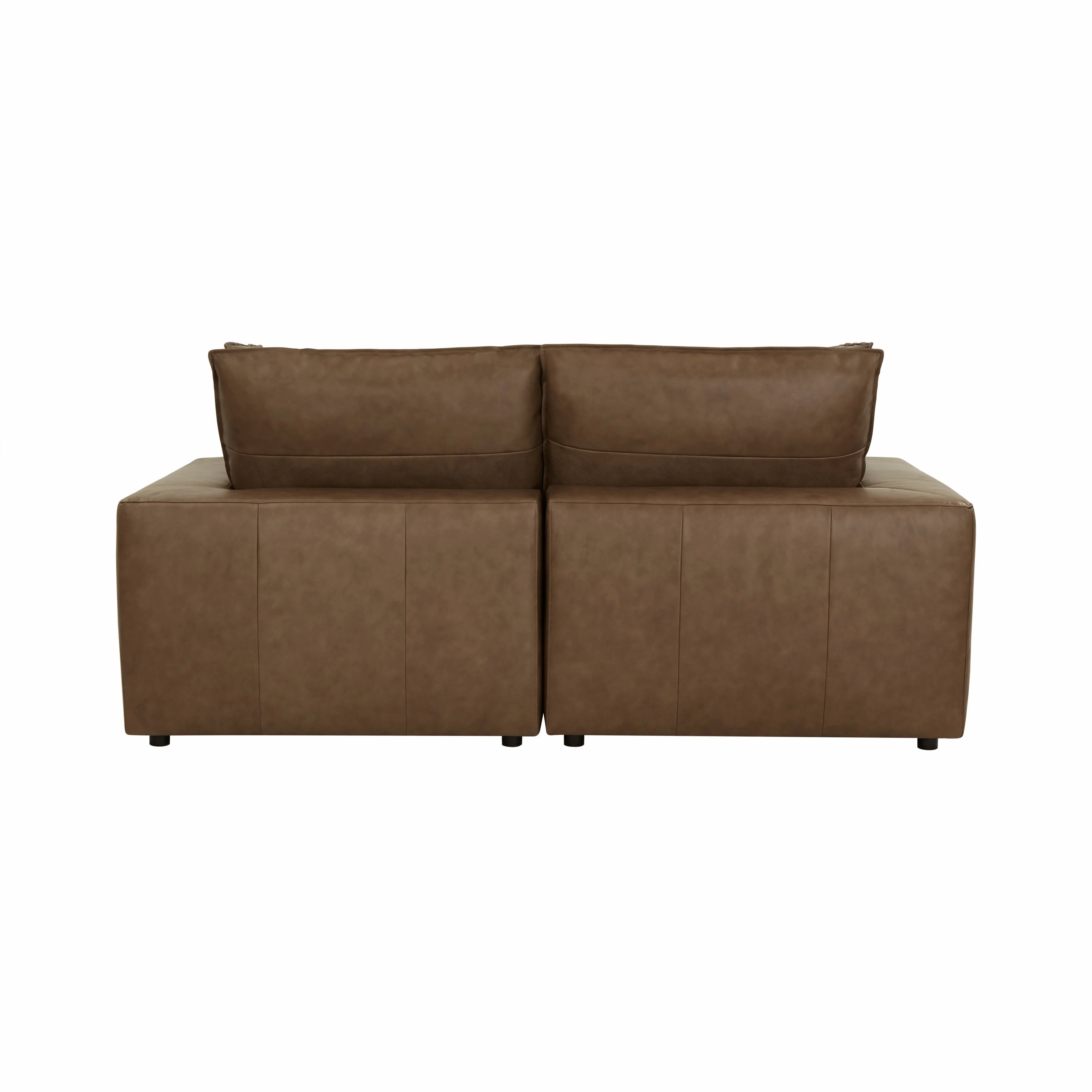 Cali 80" Brown Leather Modular Loveseat