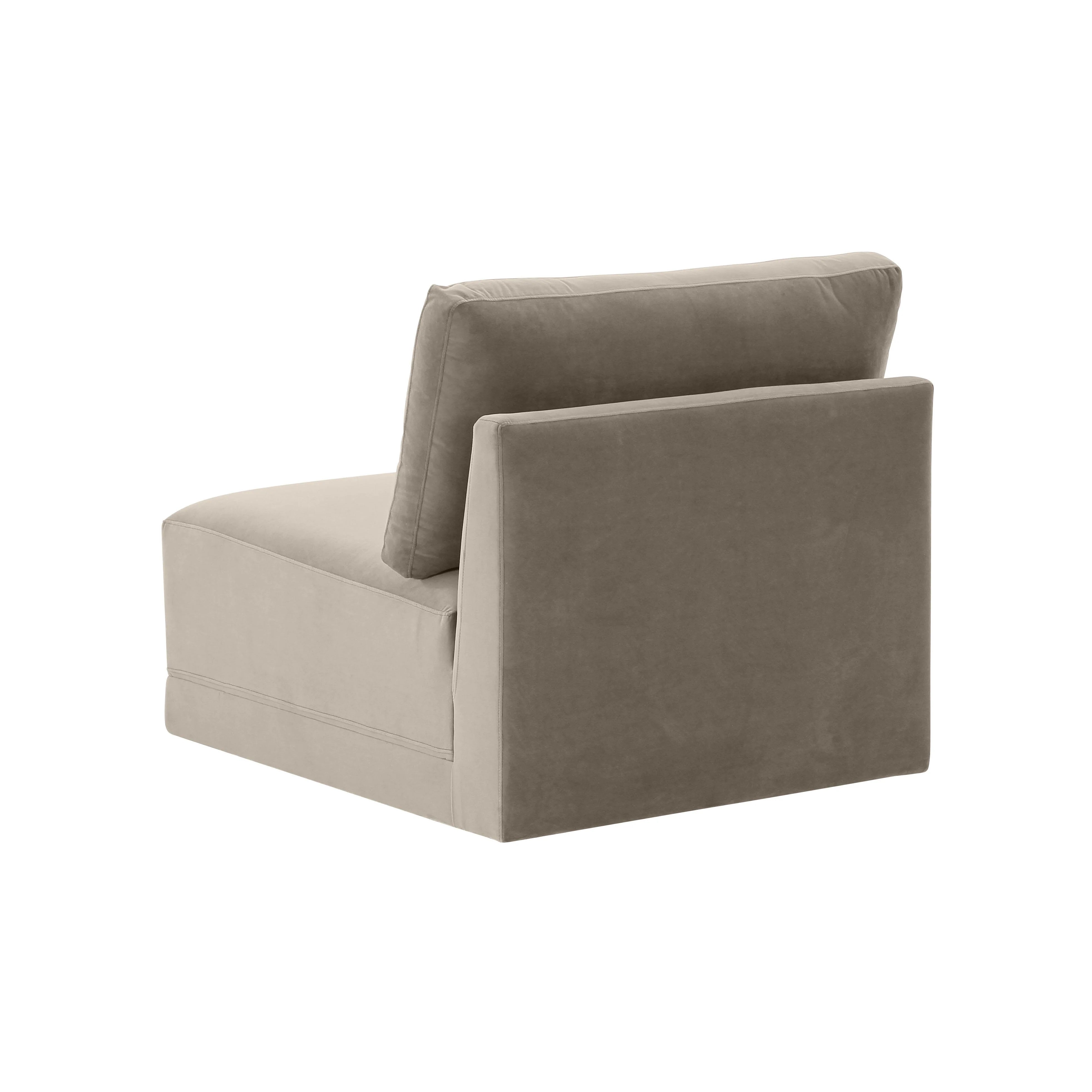 Willow Performance Velvet Modular Armless Chair