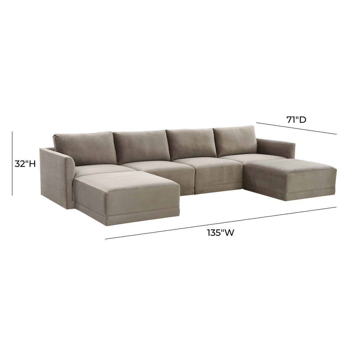 Willow Taupe Modular U Sectional