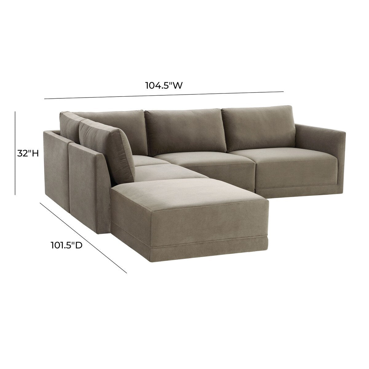 Willow Taupe Modular LAF Sectional