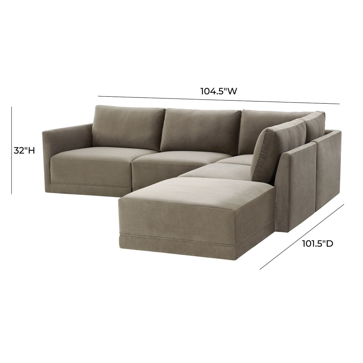 Willow Taupe Modular RAF Sectional