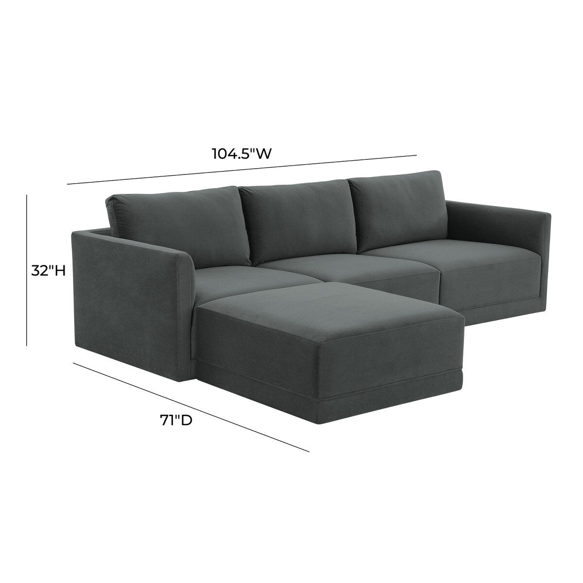 Willow Charcoal Modular Sectional