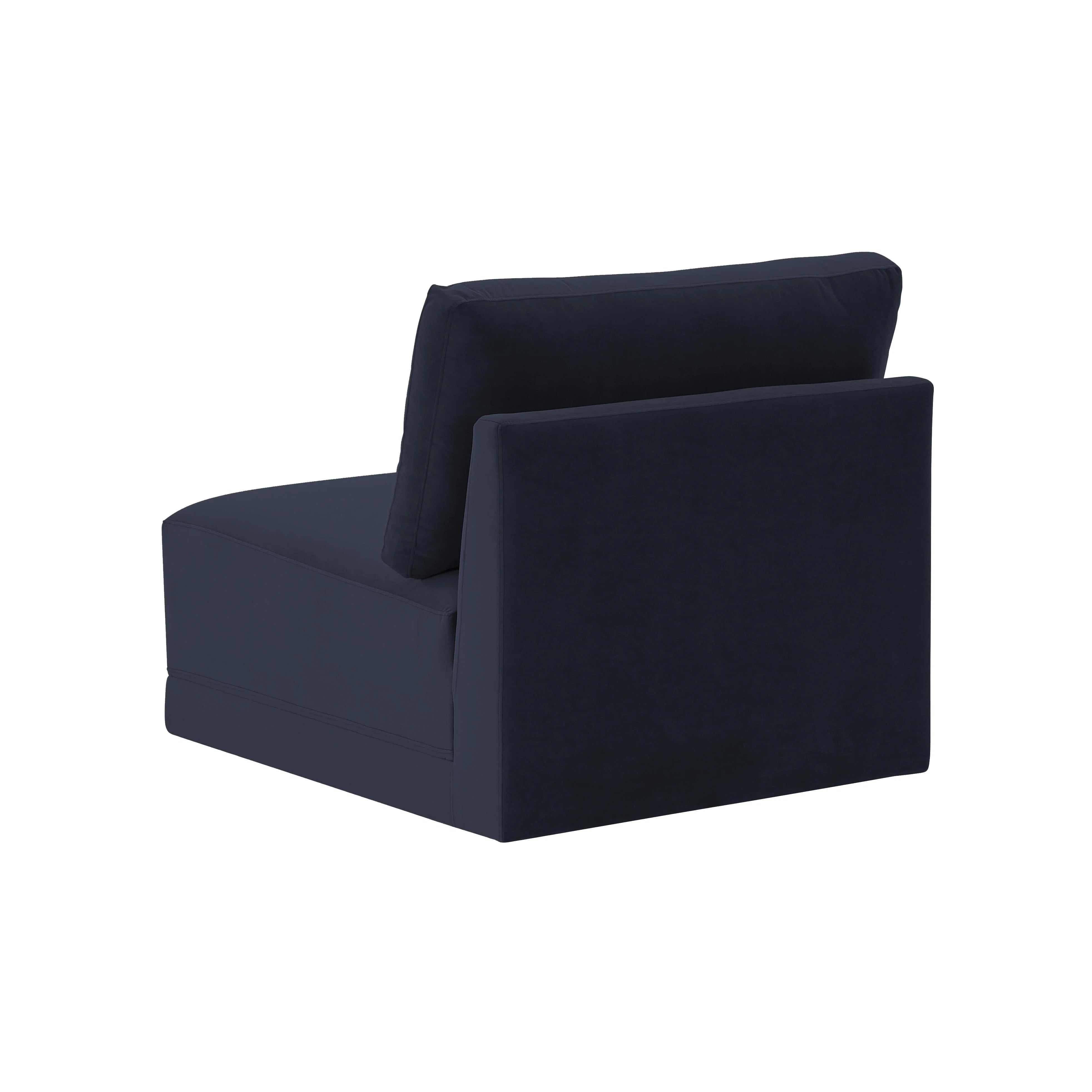 Willow Performance Velvet Modular Armless Chair