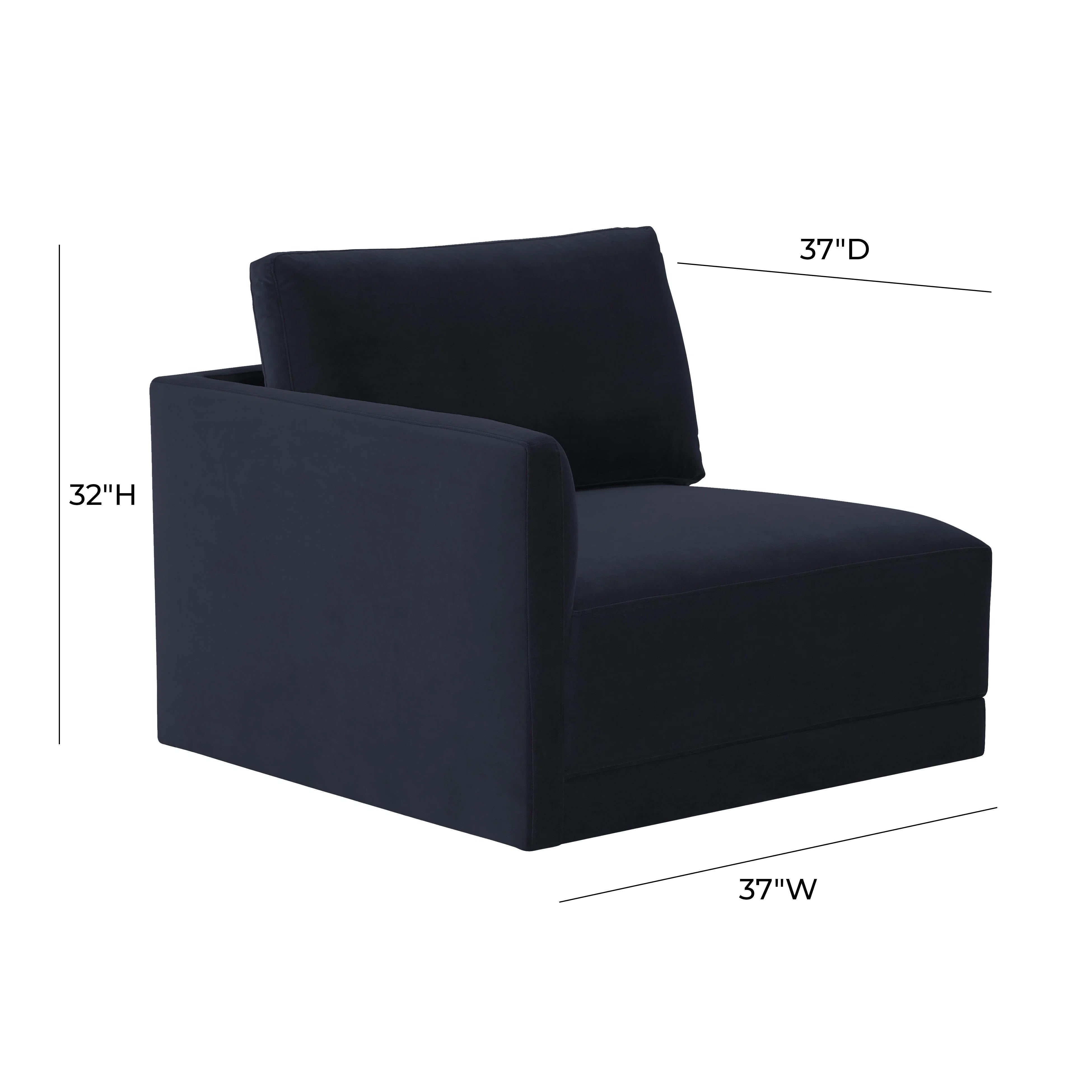 Willow Performance Velvet Modular LAF Corner Chair