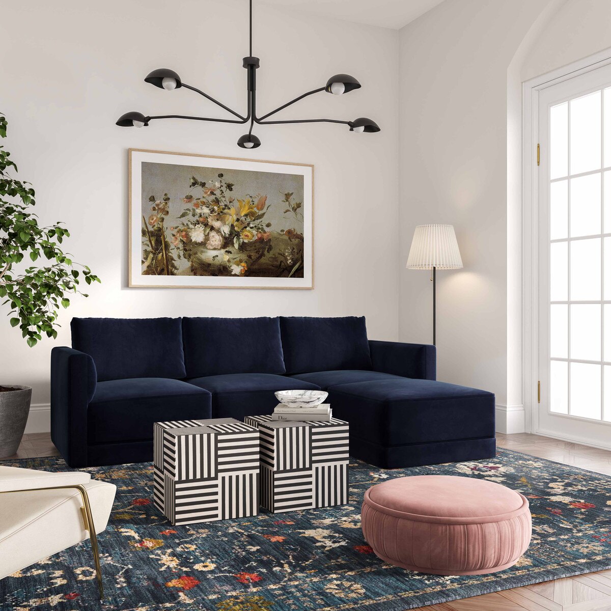 Willow Navy Modular Sectional