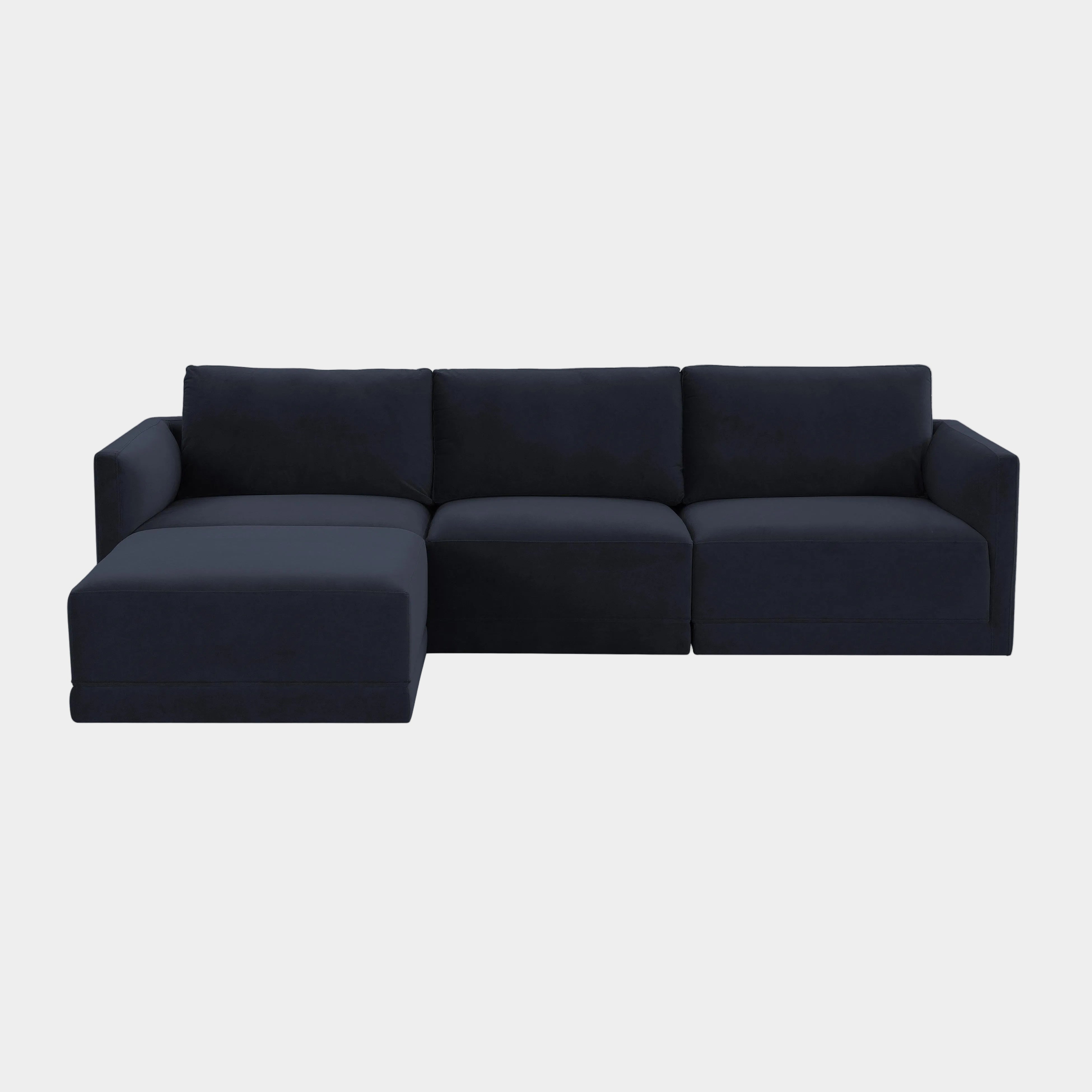 Willow 4-Piece Performance Velvet Modular Sectional
