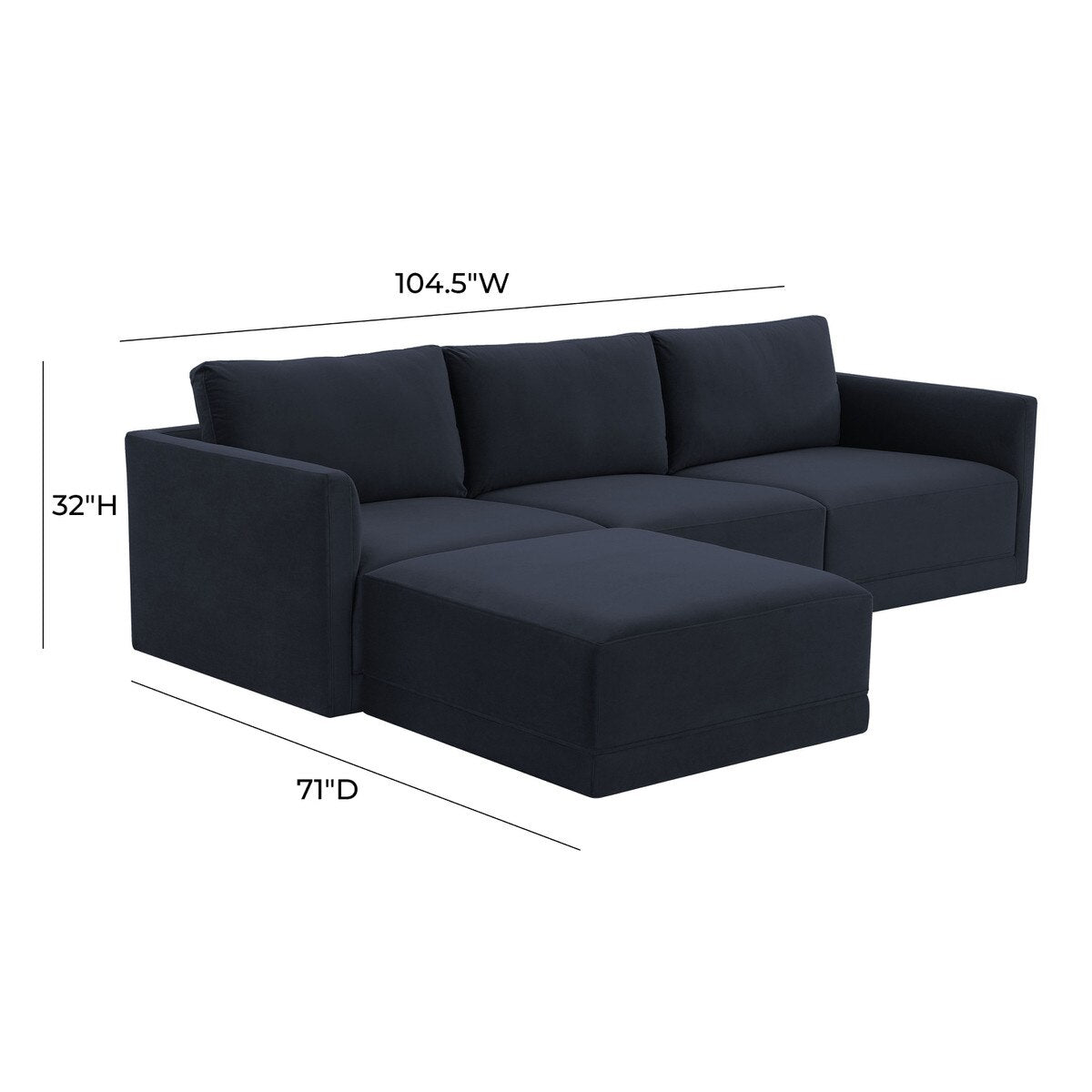 Willow Navy Modular Sectional