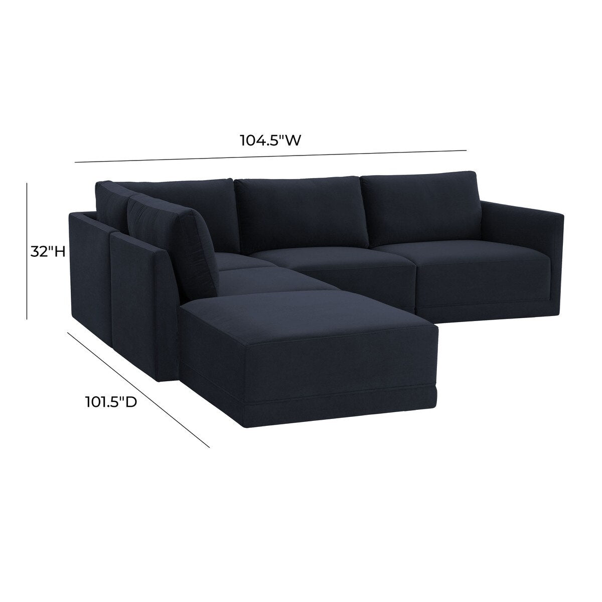 Willow Navy Modular LAF Sectional