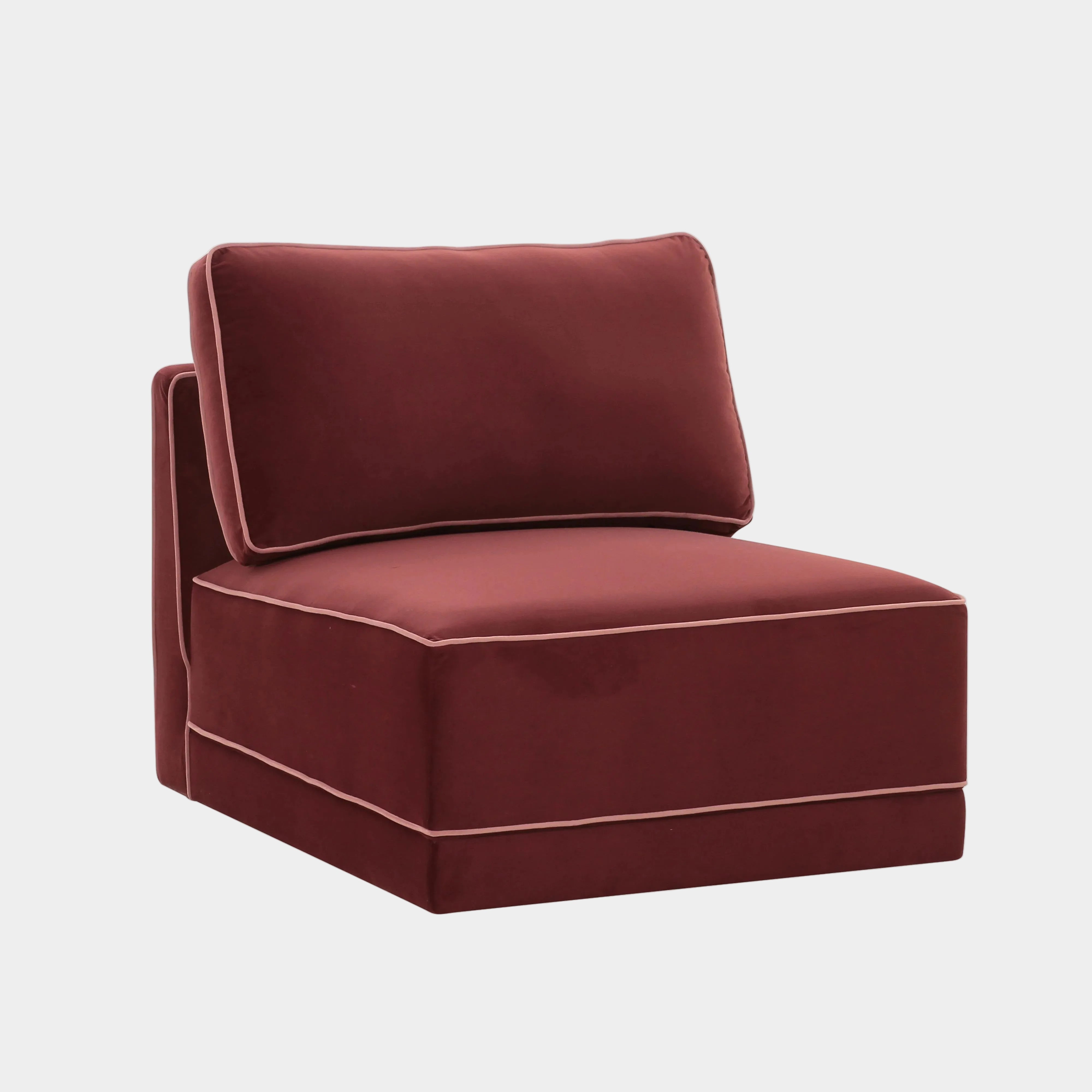 Willow Performance Velvet Modular Armless Chair