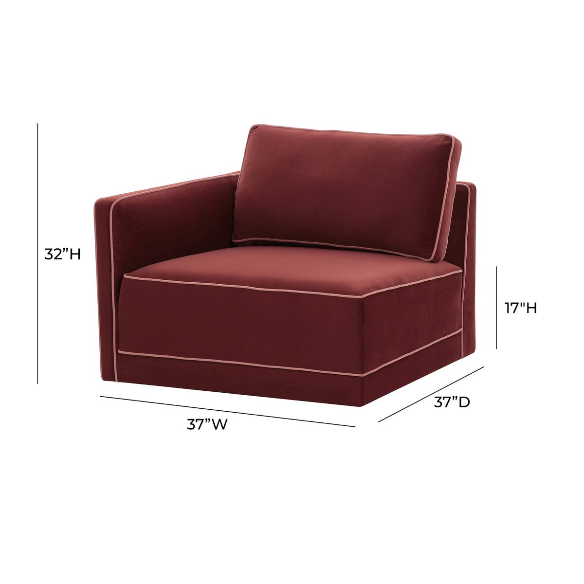 Willow Berry Red LAF Corner Chair