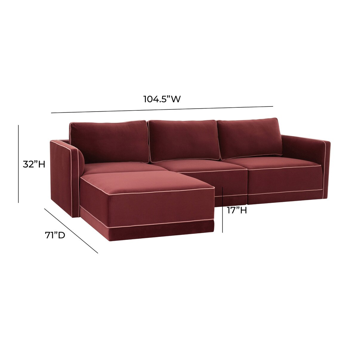 Willow Berry Red Modular Sectional