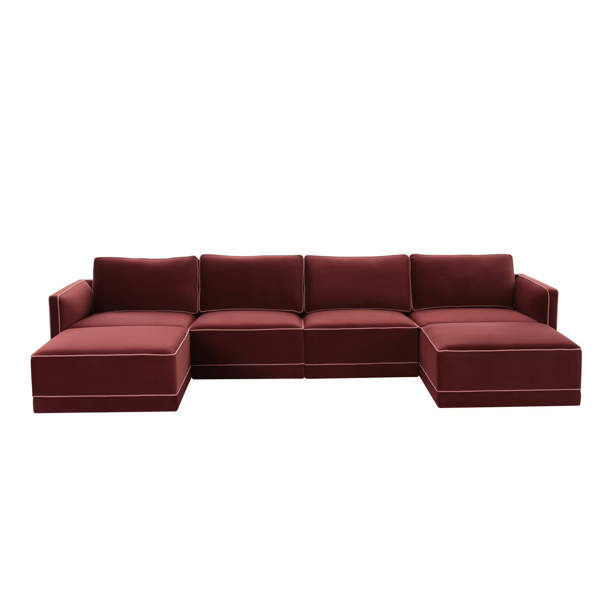 Willow Berry Red Modular U Sectional