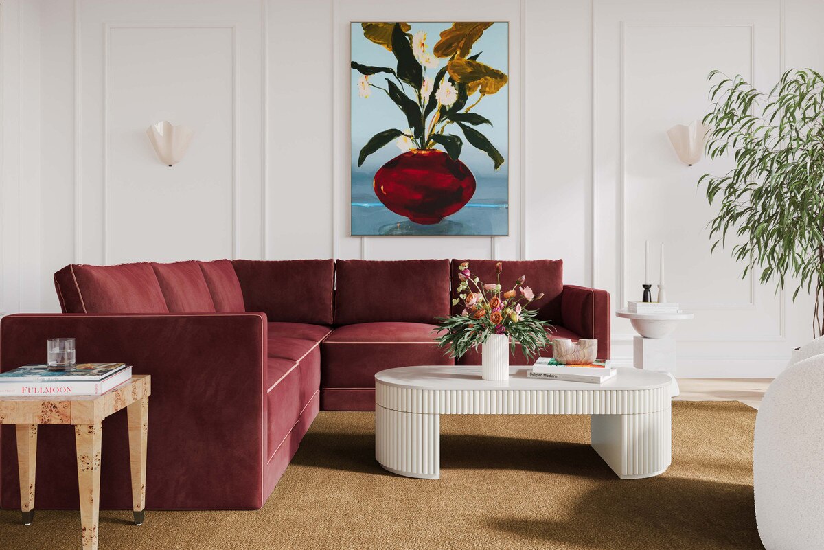 Willow Berry Red Modular L Sectional