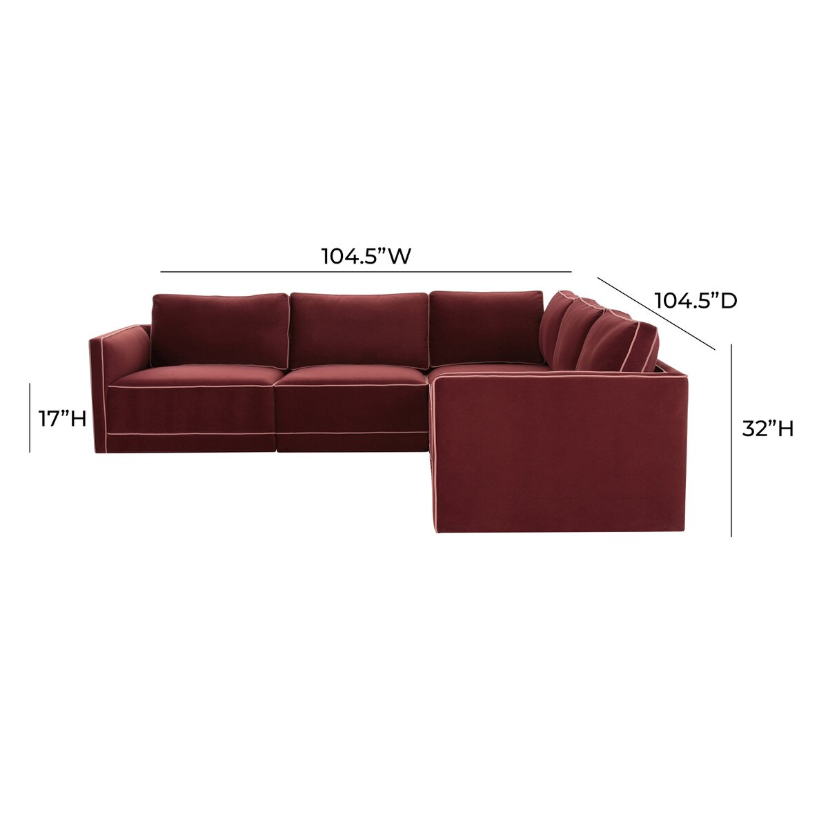 Willow Berry Red Modular L Sectional