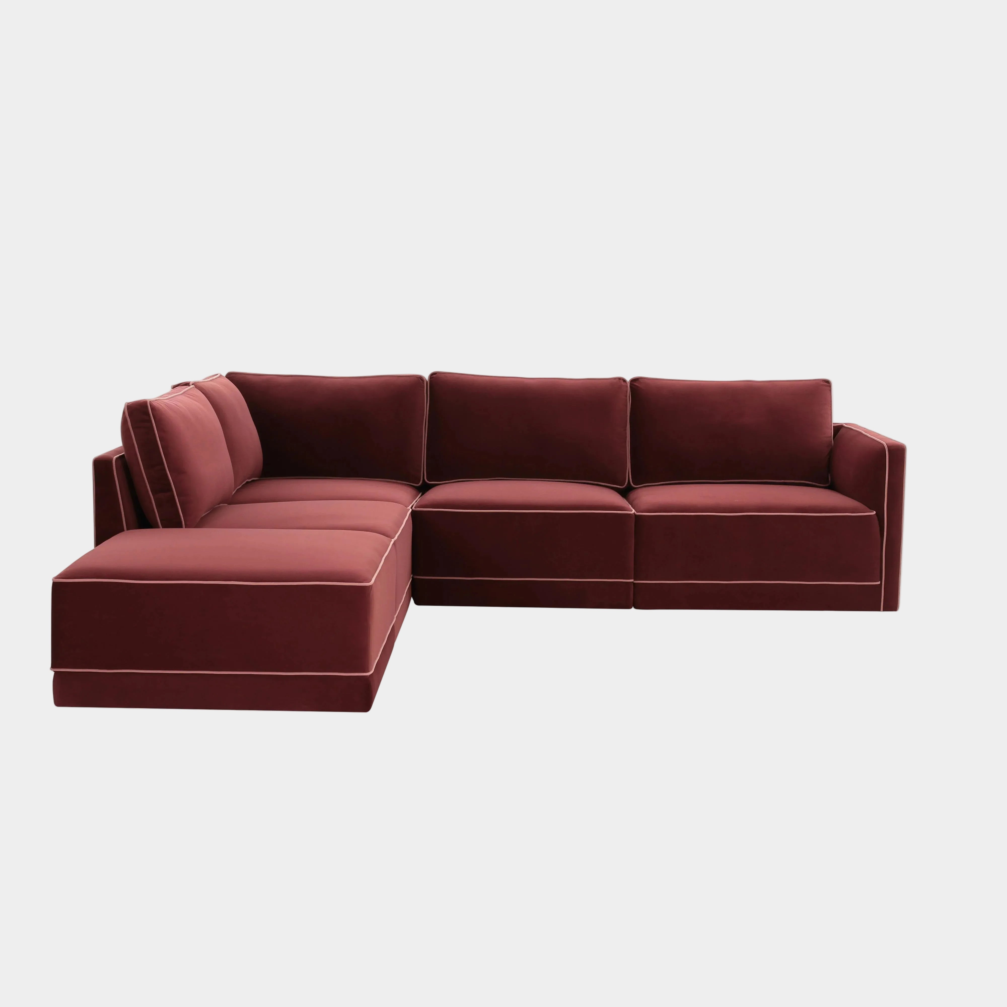Willow 5-Piece Performance Velvet Modular Left Facing Sectional